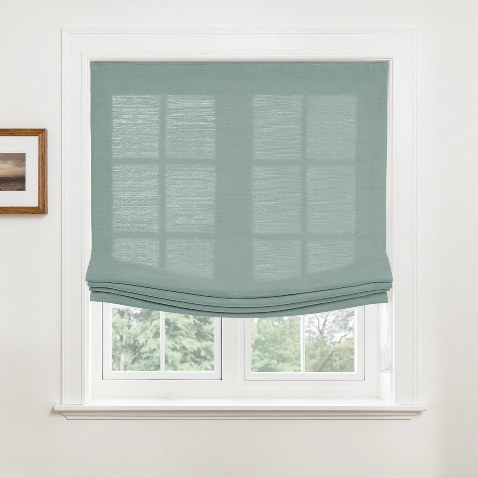 Custom Relaxed Roman Shades Cord Lift
