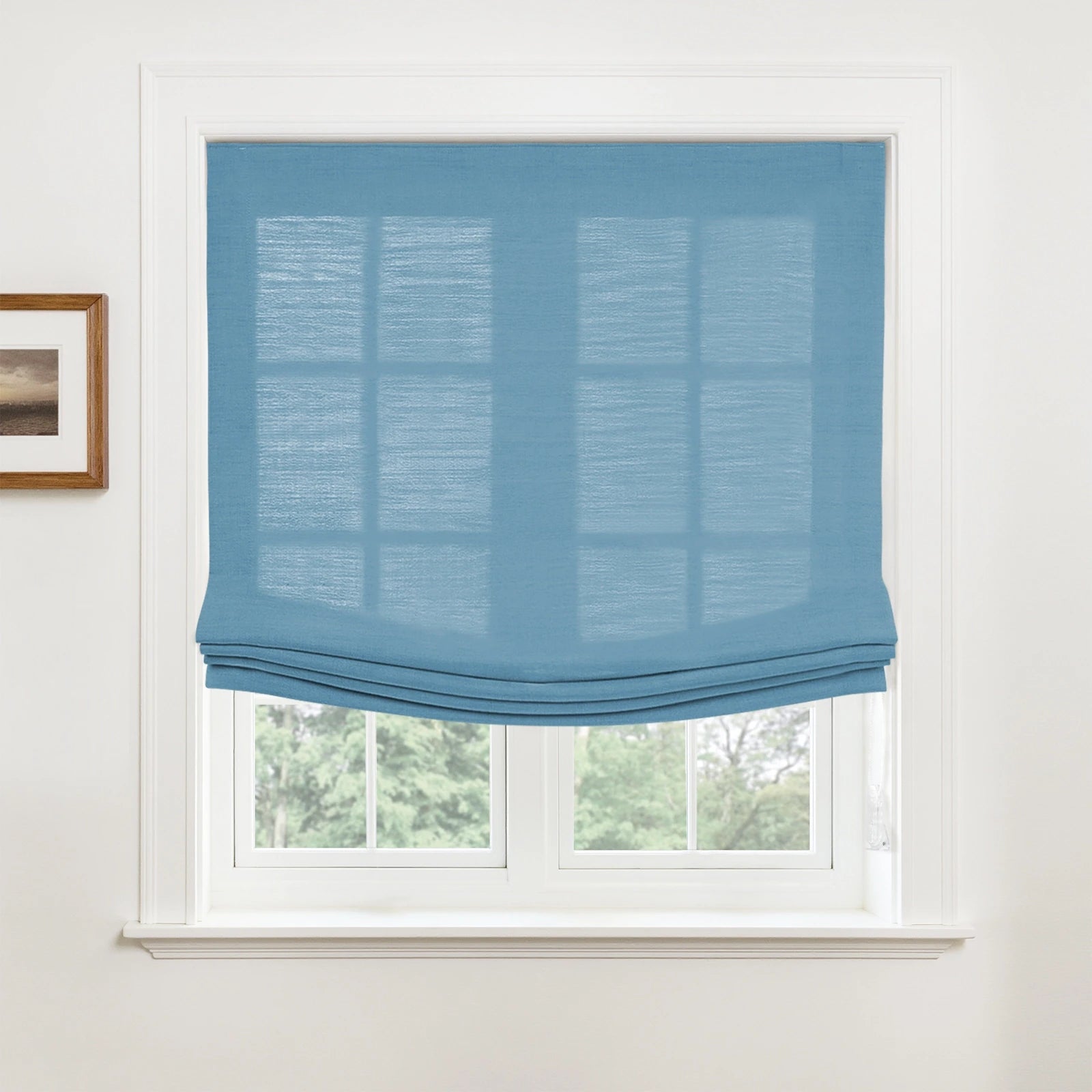 Custom Relaxed Roman Shades Cord Lift