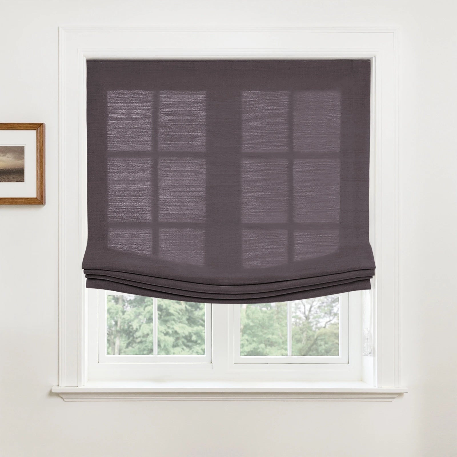 Custom Relaxed Roman Shades Cord Lift