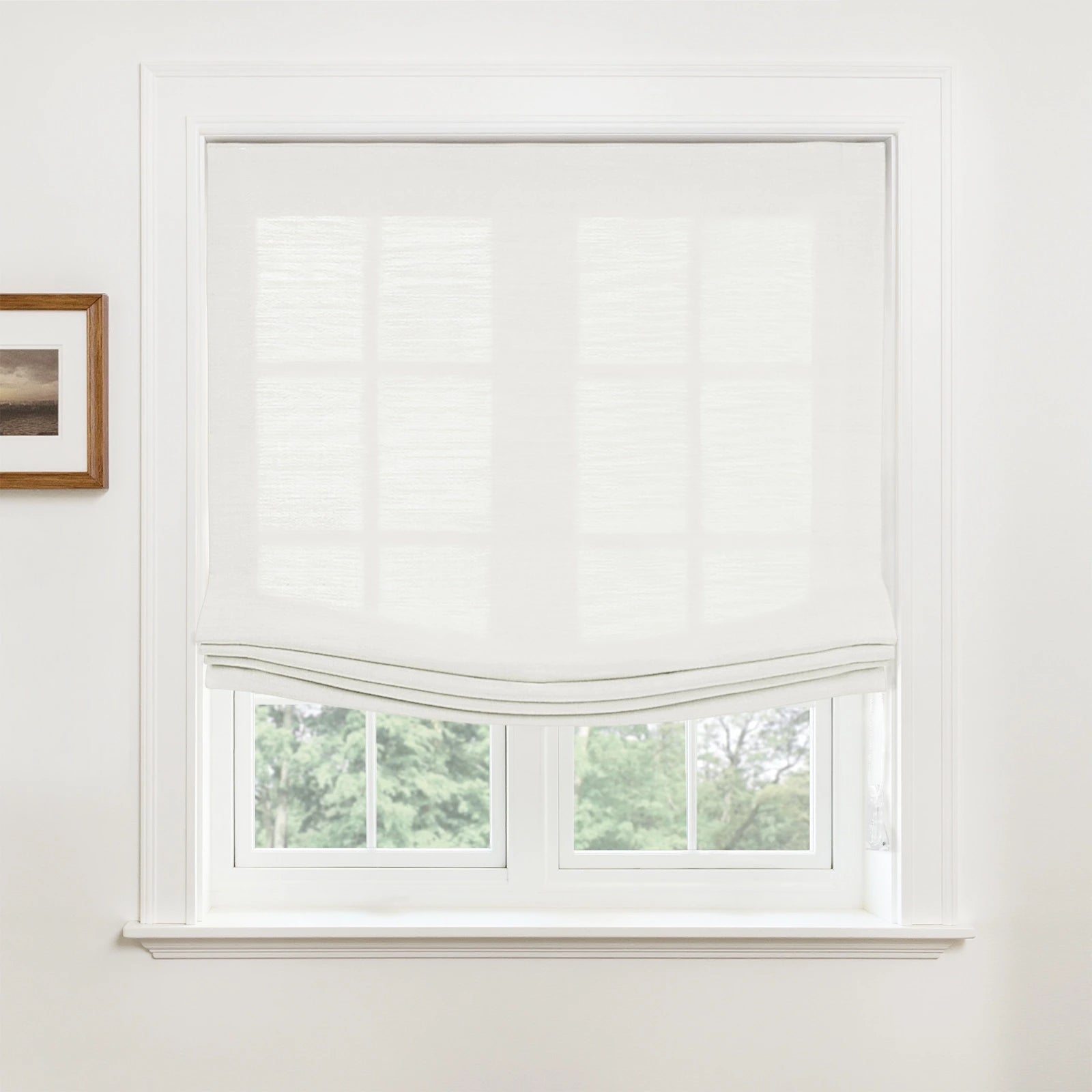 Custom Relaxed Roman Shades Cord Lift