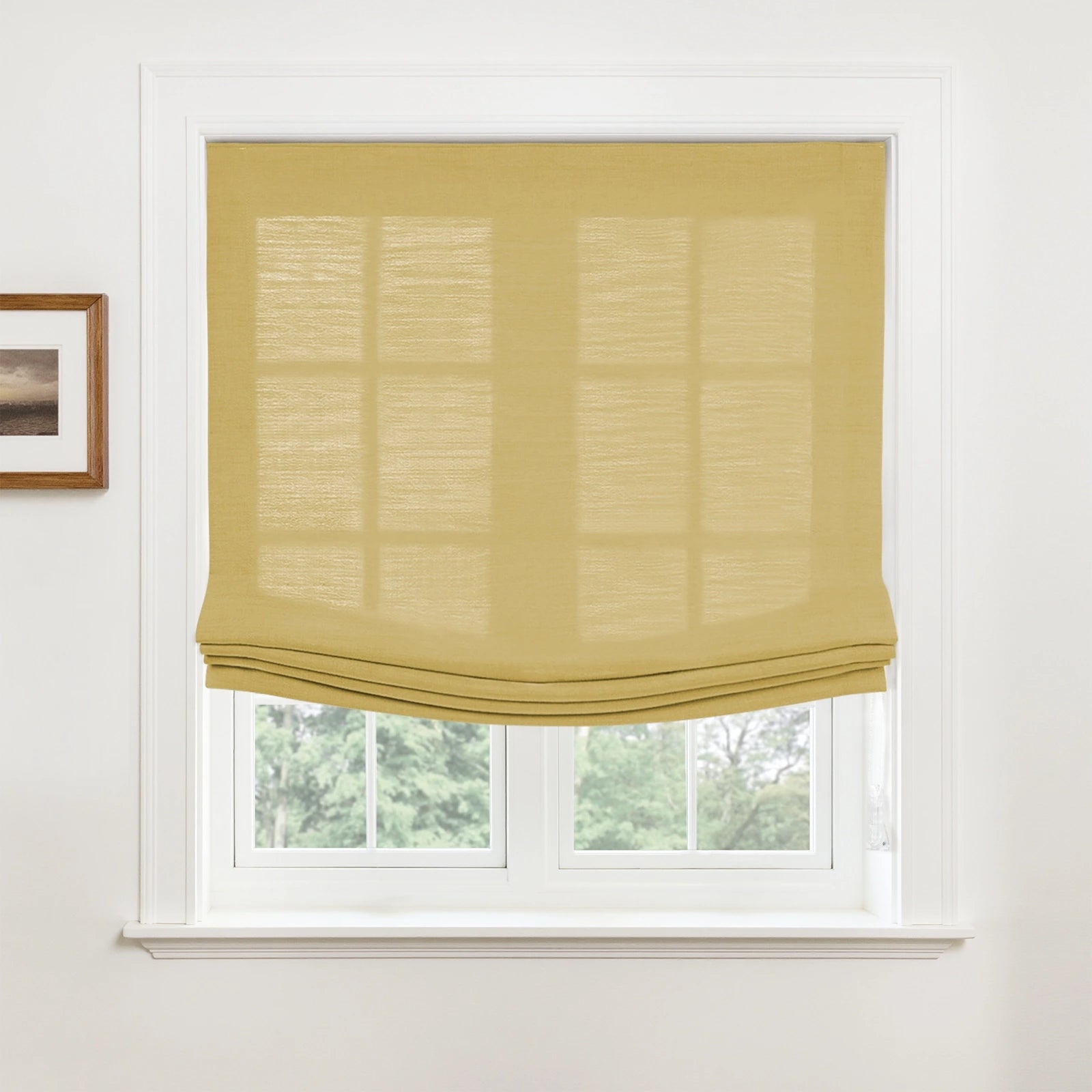 Custom Relaxed Roman Shades Cord Lift
