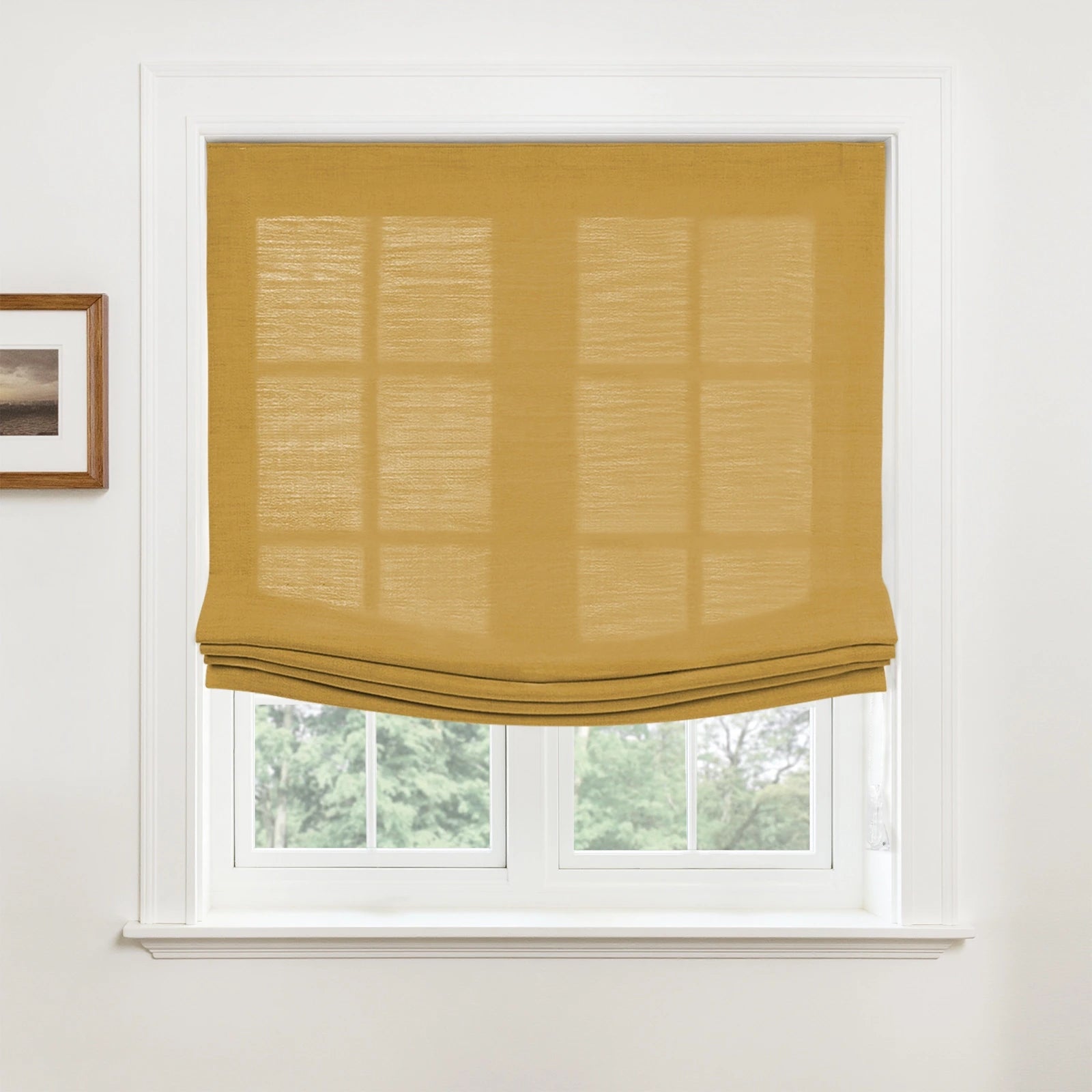 Custom Relaxed Roman Shades Cord Lift