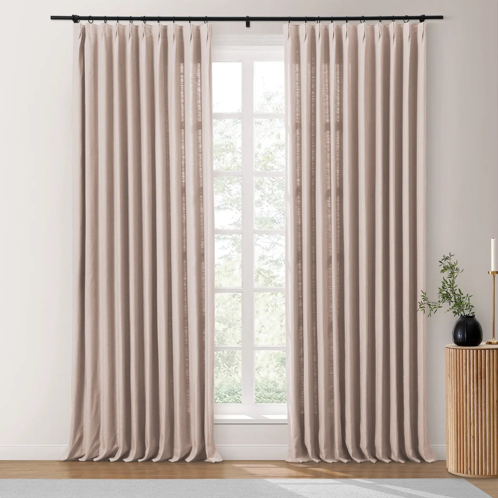 Isabella heavyweight cotton pleated drapery for elegant insulated interiors