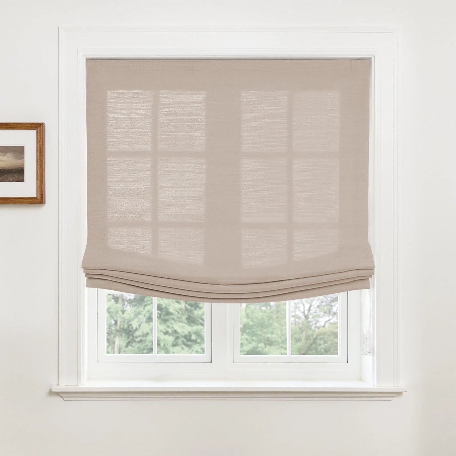 Custom Relaxed Roman Shades Cord Lift