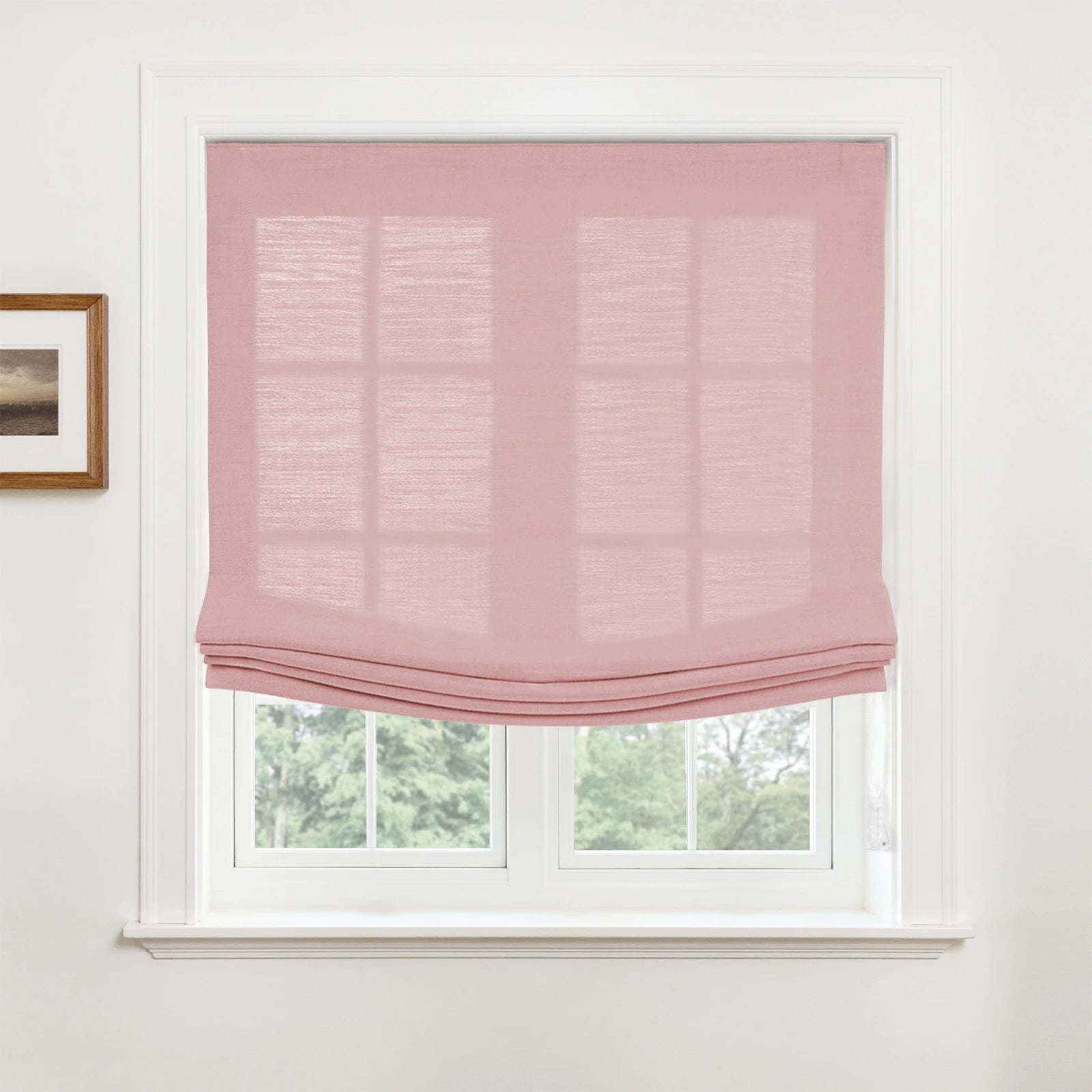 Custom Relaxed Roman Shades Cord Lift