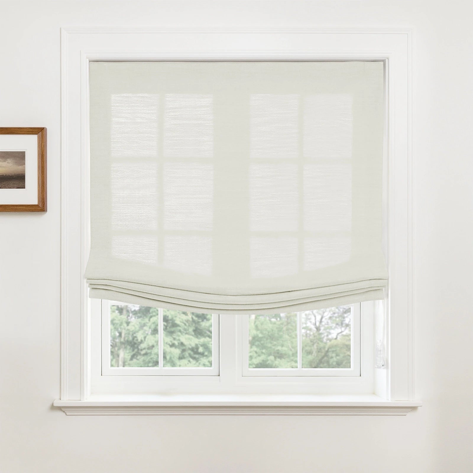 Custom Relaxed Roman Shades Cord Lift