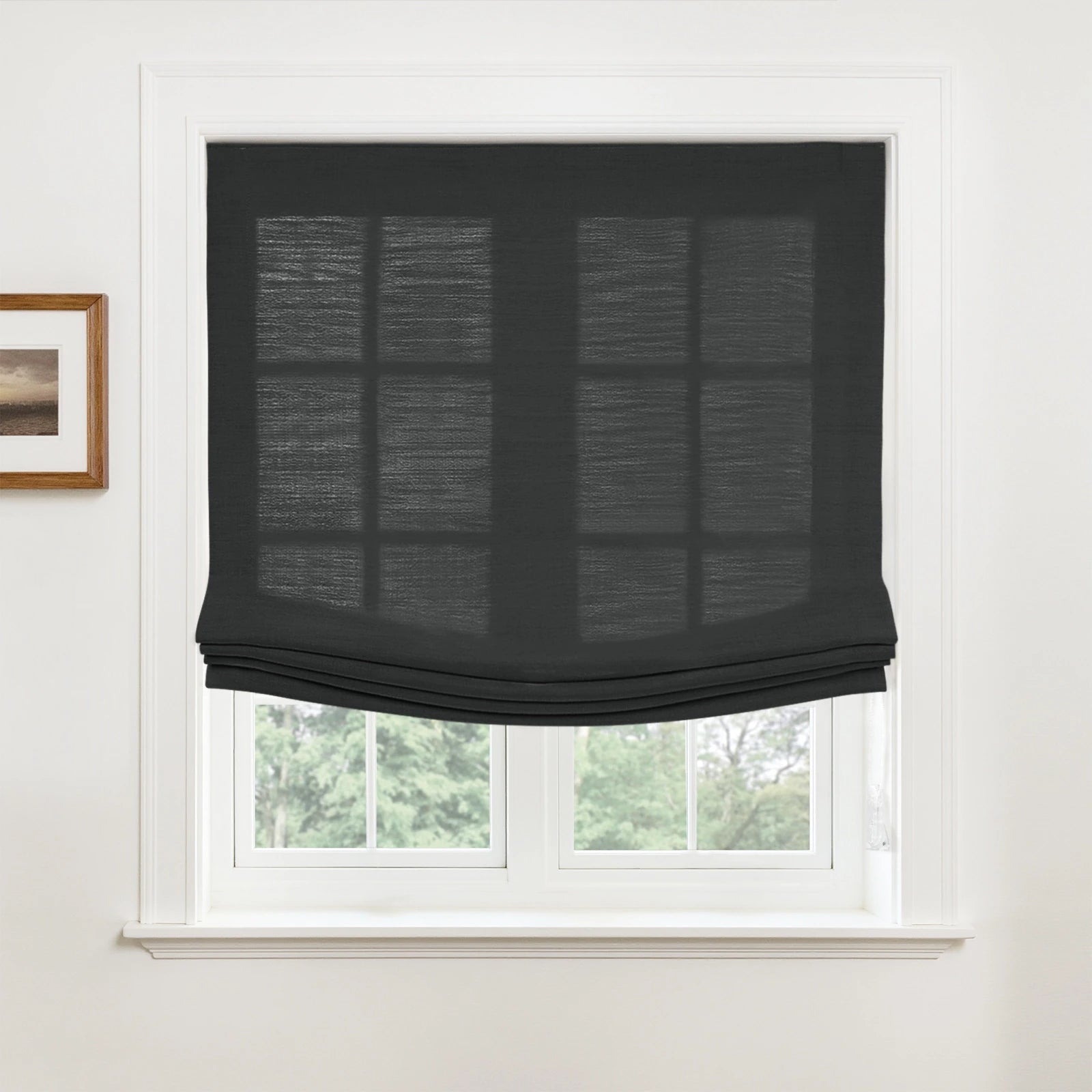 Custom Relaxed Roman Shades Cord Lift