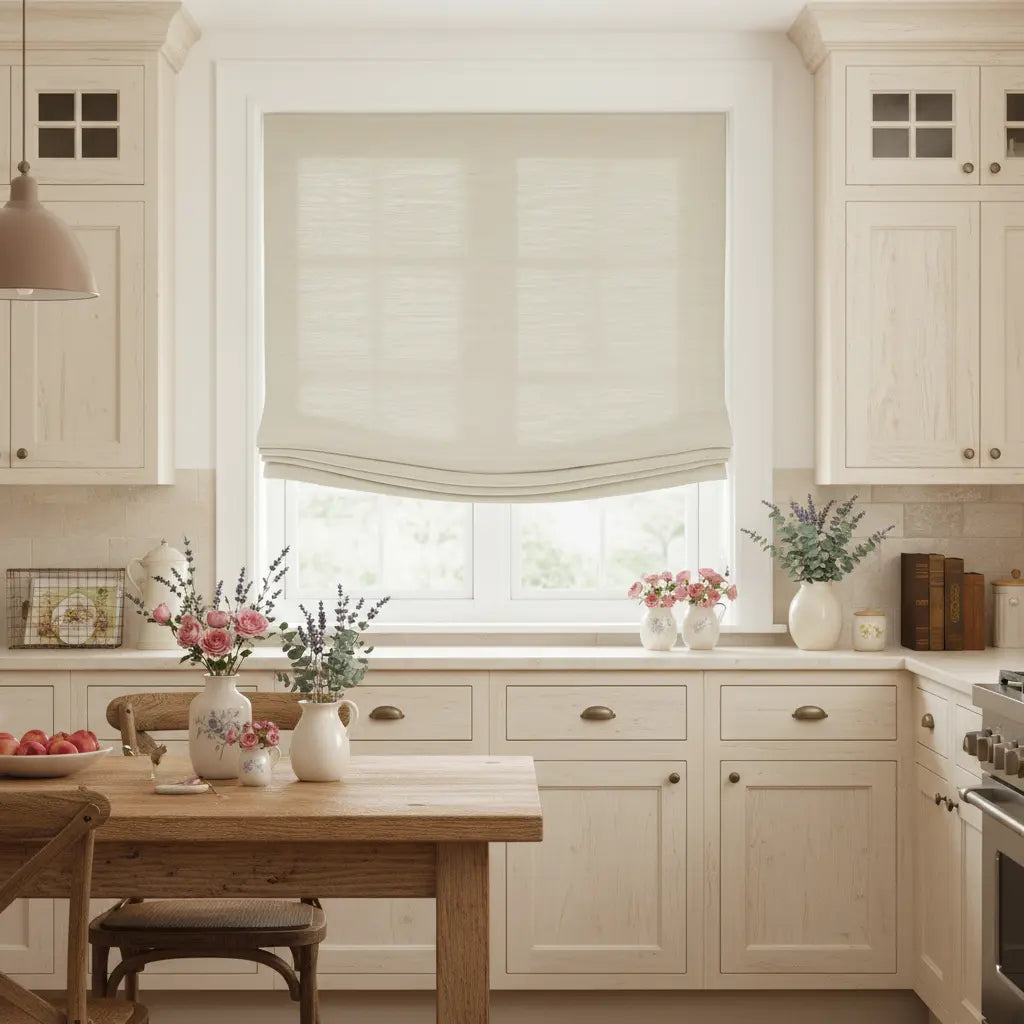 Custom Relaxed Roman Shades Cord Lift- -TWOPAGES