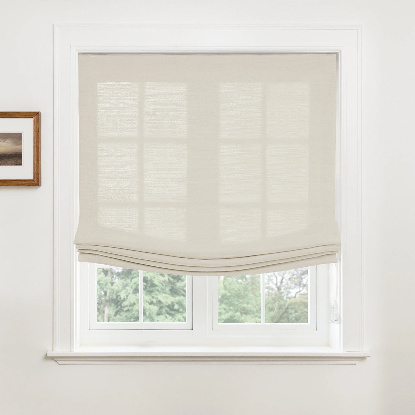 Custom Relaxed Roman Shades Cord Lift