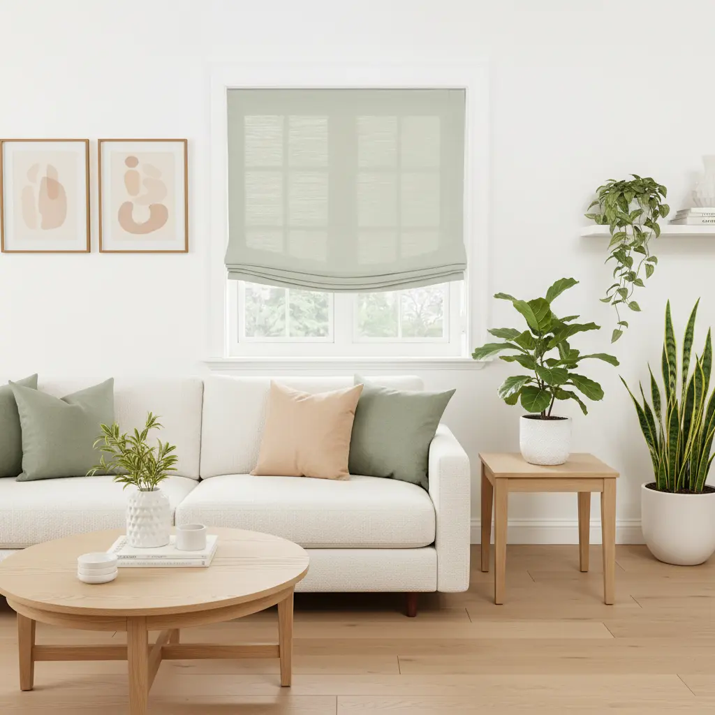 Custom Relaxed Roman Shades Cord Lift- -TWOPAGES