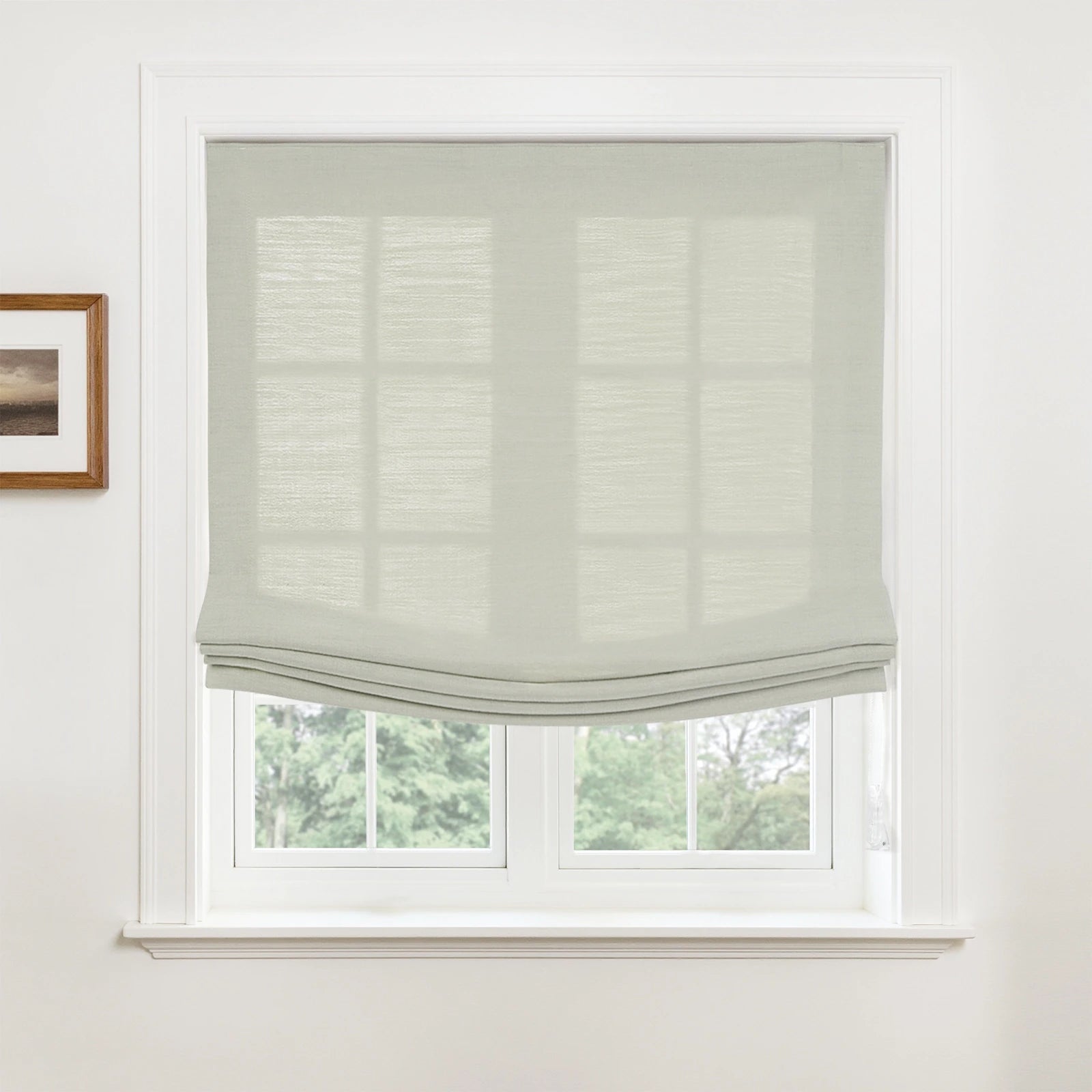 Custom Relaxed Roman Shades Cord Lift