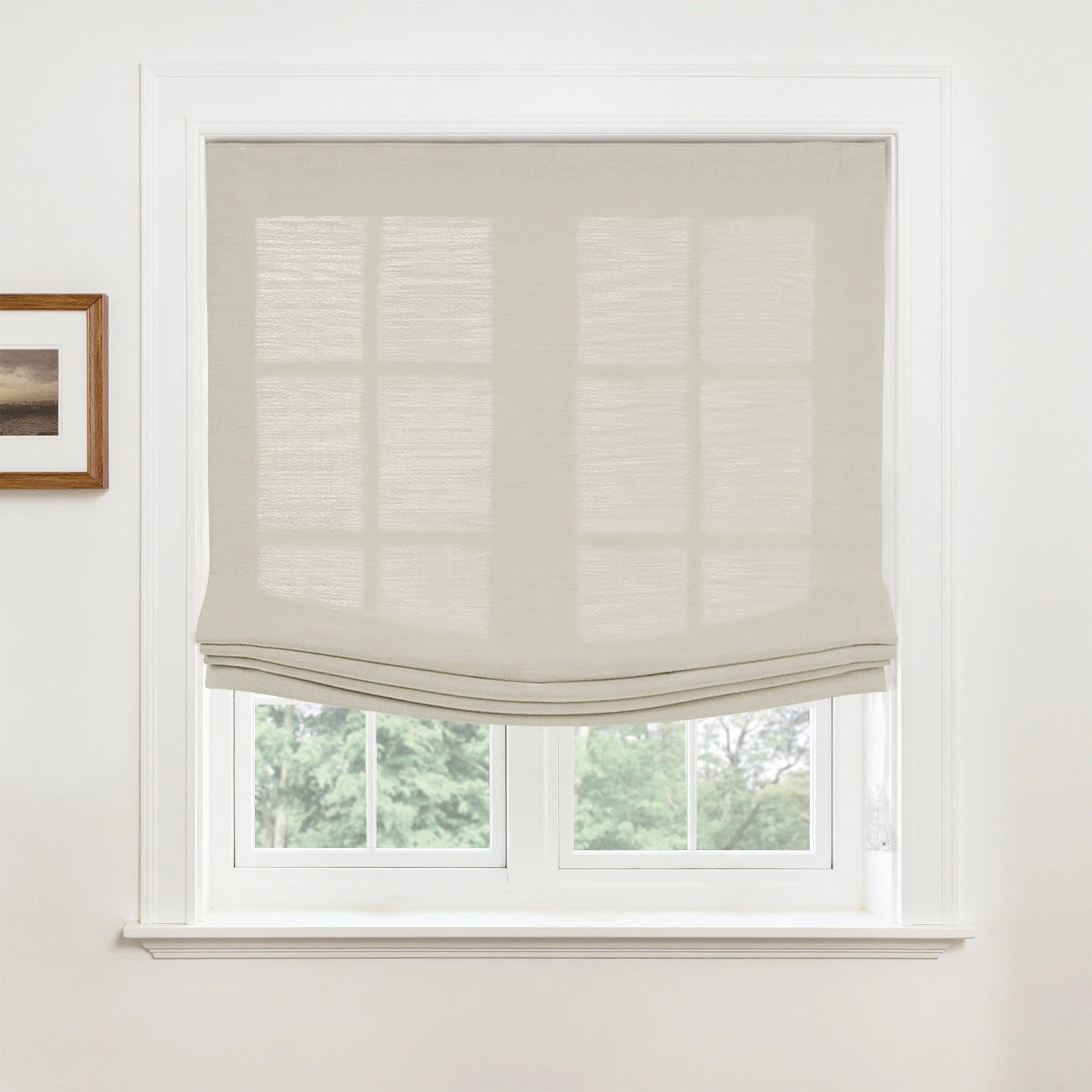 Custom Relaxed Roman Shades Cord Lift