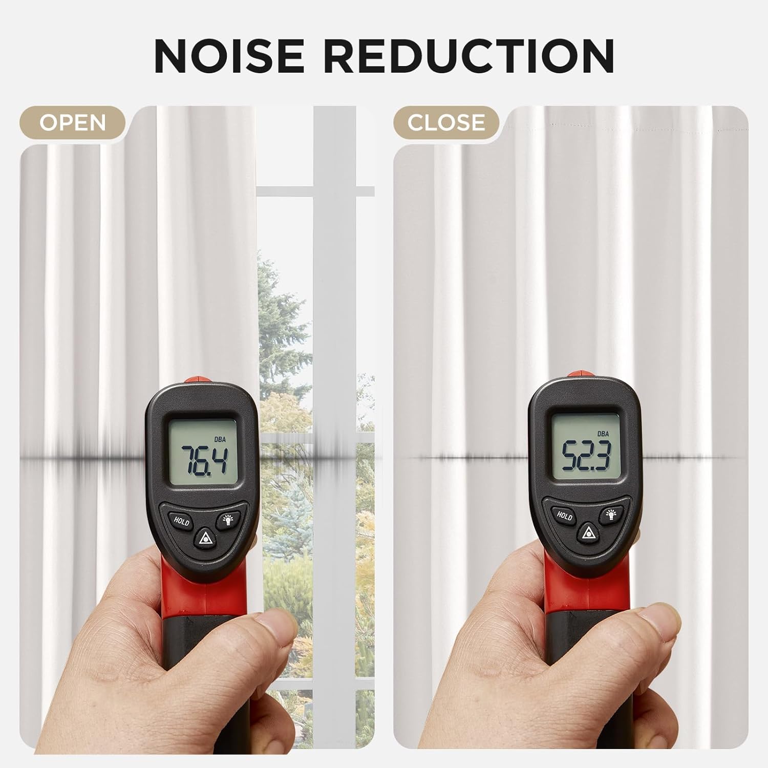 White Linen Blackout Curtains Thermal Insulated Window Drapes Rod Pocket Back Tab