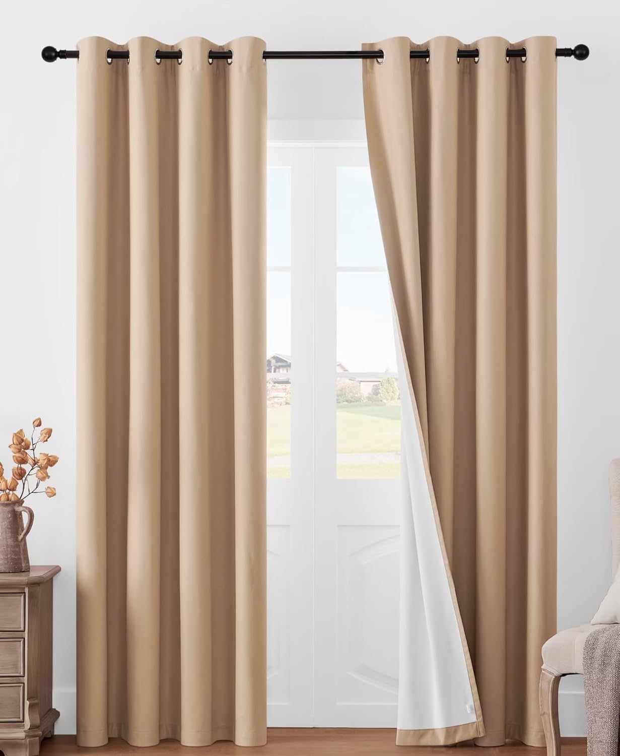 Joydeco Blackout Curtains 2 Panels Set, featuring thermal insulated long curtains