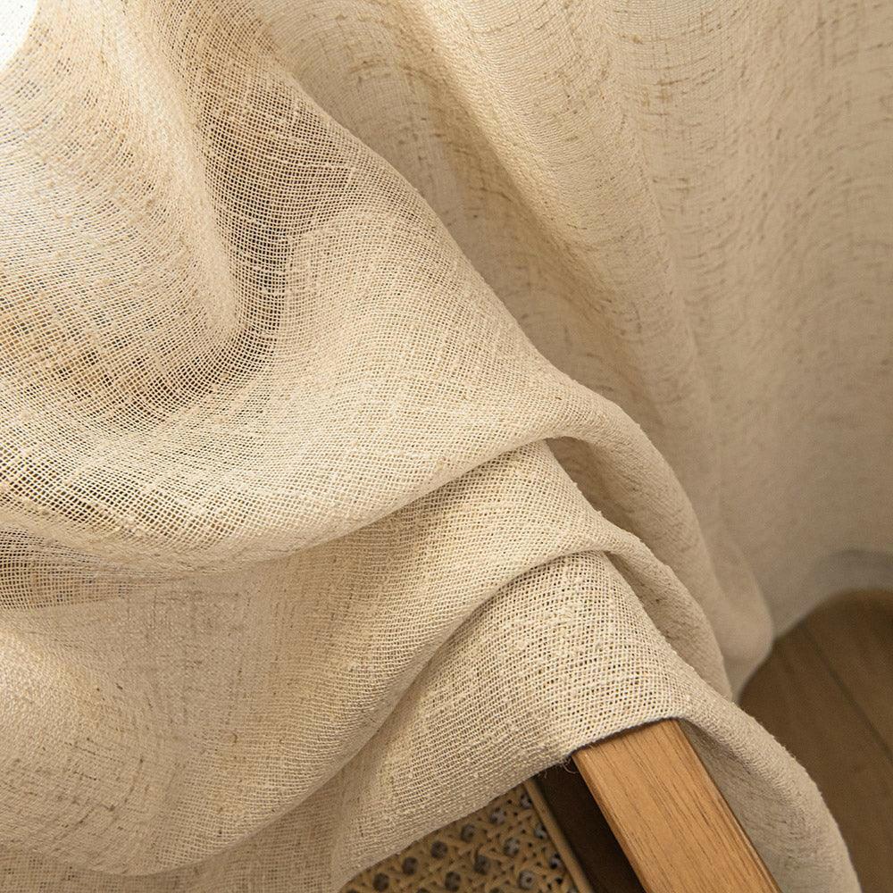 Natural sheer linen curtains for soft light privacy and tailored home style