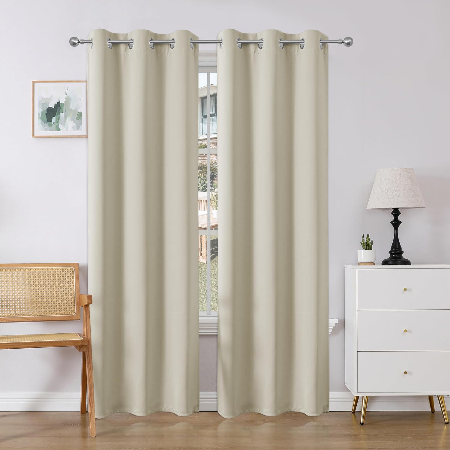 Joydeco Blackout Curtains 2 Panels Set, featuring thermal insulated long curtains