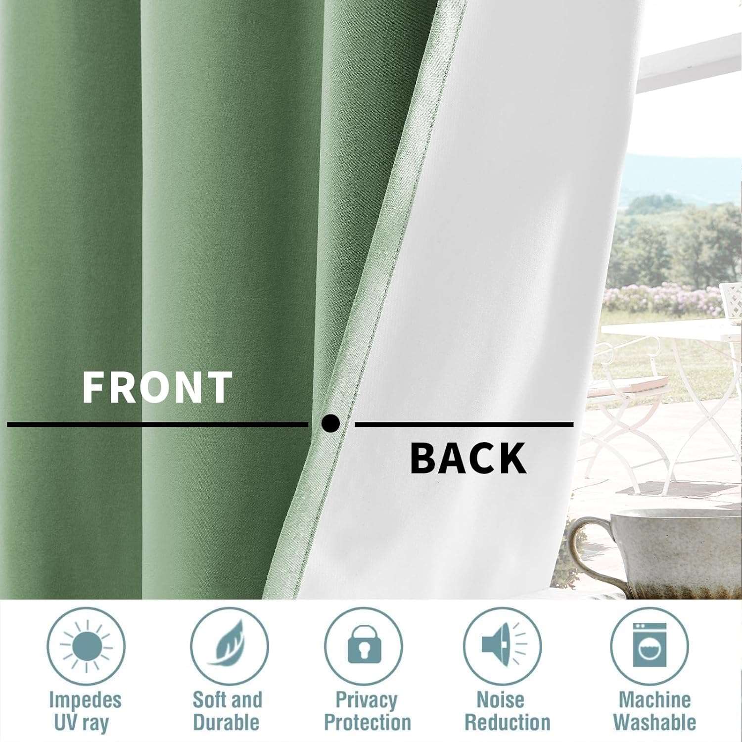 Joydeco Blackout Curtains 2 Panels Set, featuring thermal insulated long curtains
