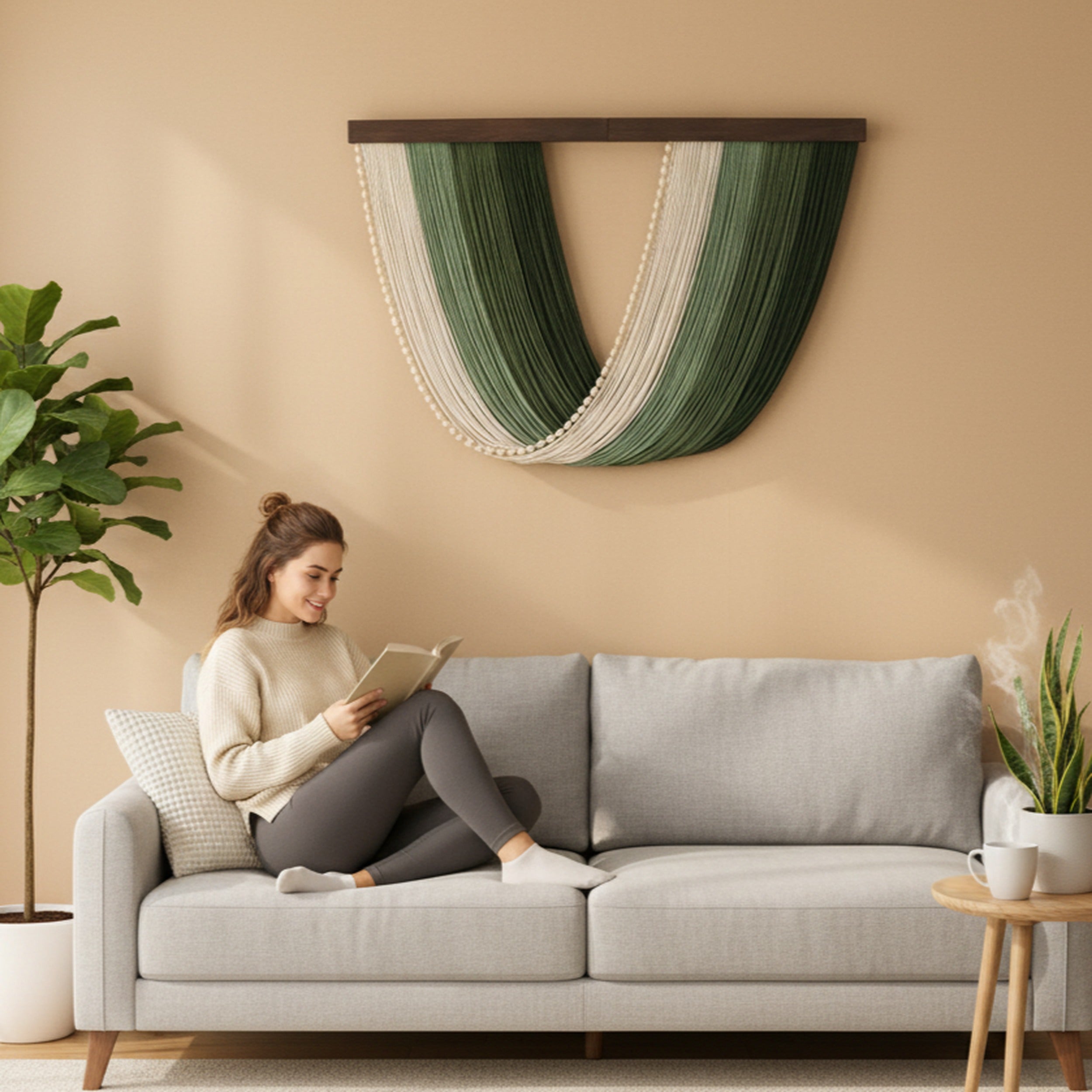 Boho Cotton Macrame Wall Hanging Decor U02