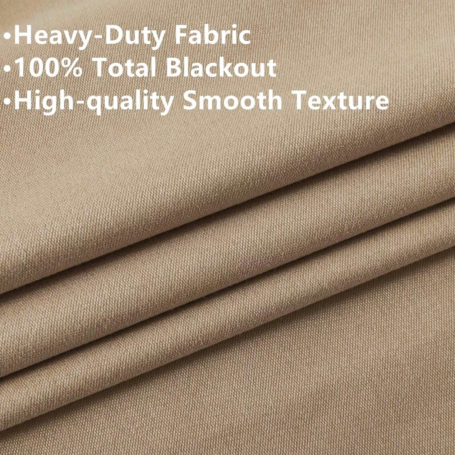 Joydeco Blackout Curtains 2 Panels Set, featuring thermal insulated long curtains Beige Curtains