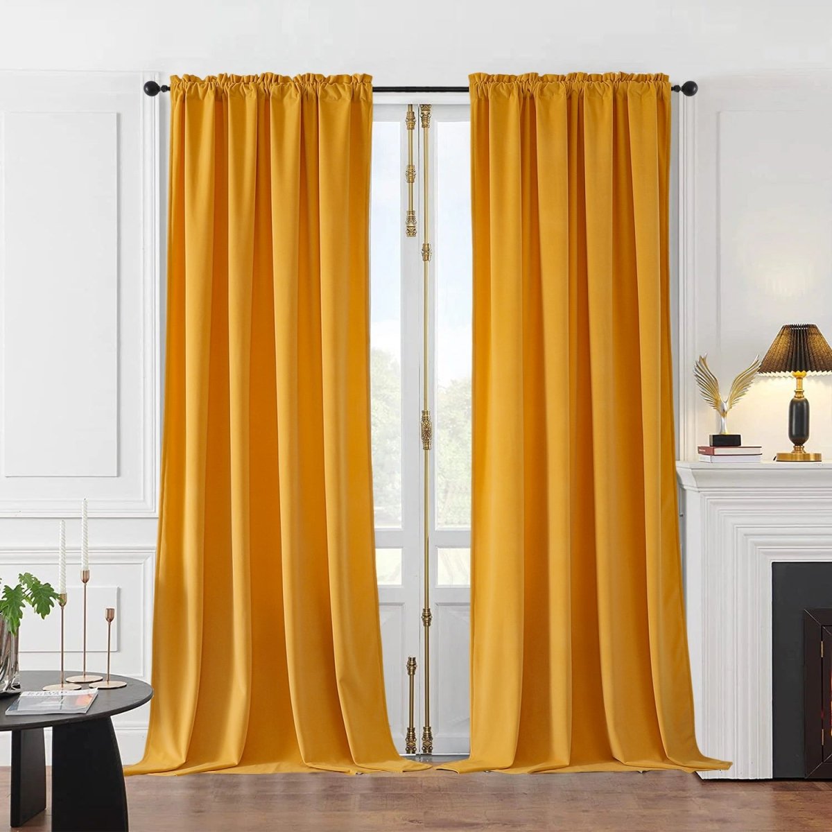 Joydeco Luxury Velvet Blackout Curtains - Thermal Insulated & Rod Pocket