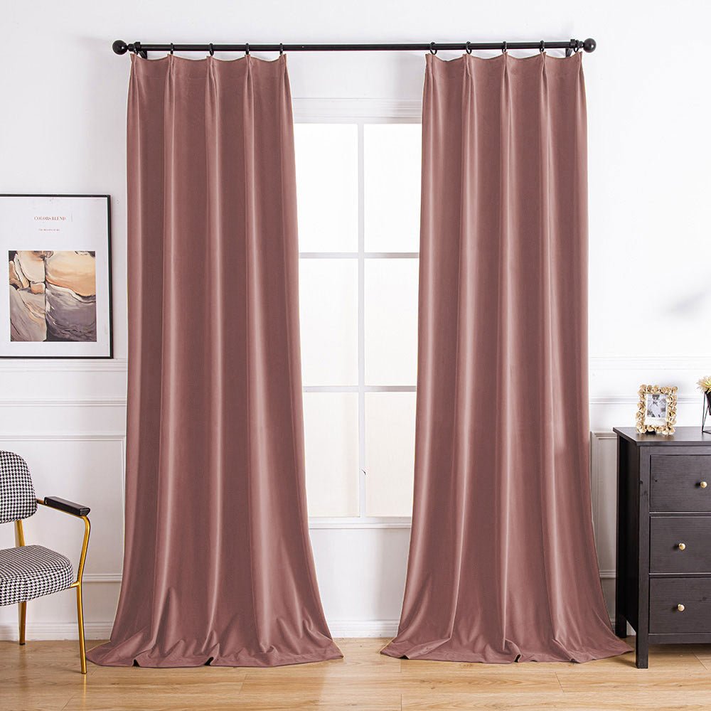 Red velvet pinch pleat luxury drapes with blackout insulation for rich style