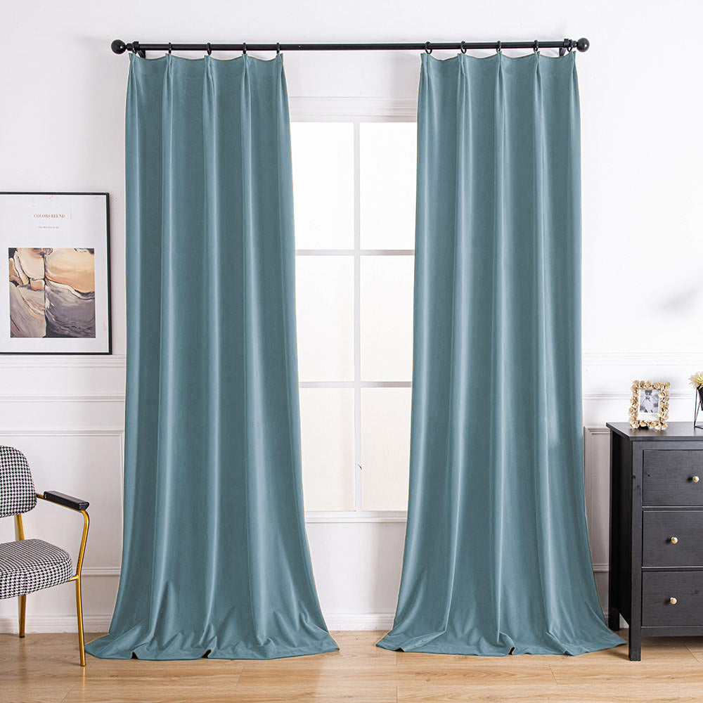 Red velvet pinch pleat luxury drapes with blackout insulation for rich style