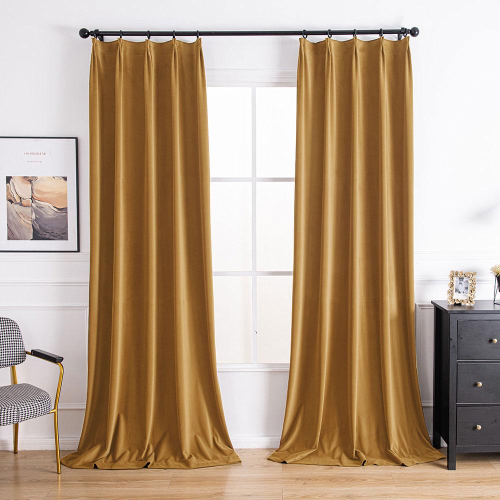 Orange-11 Aushme Luxurious Velvet Room Darkening Custom Drapes
