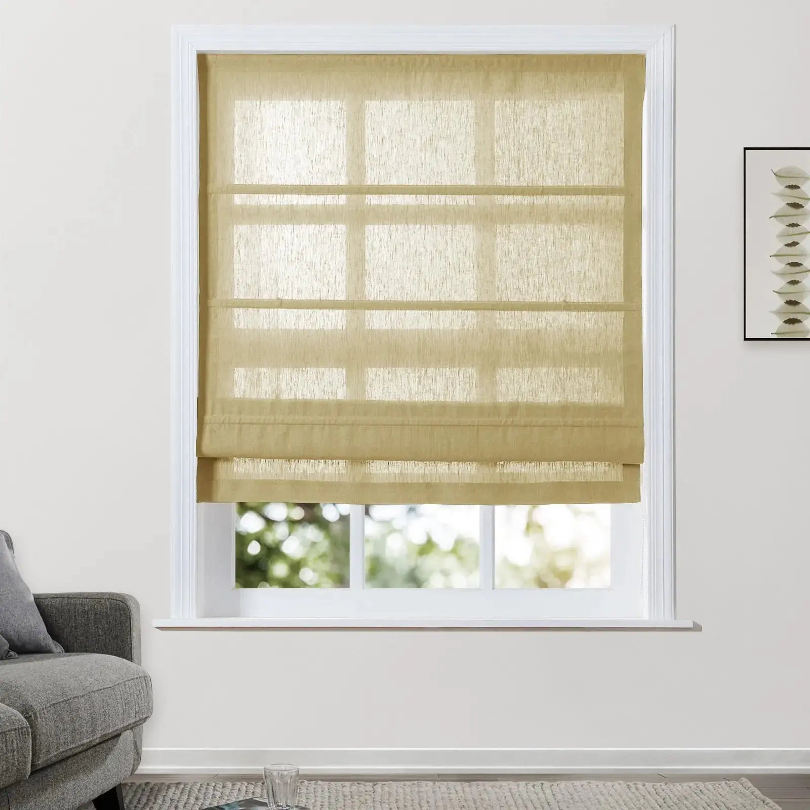 Patti Belgian Linen Roman Shade Cord Lift TWOPAGES