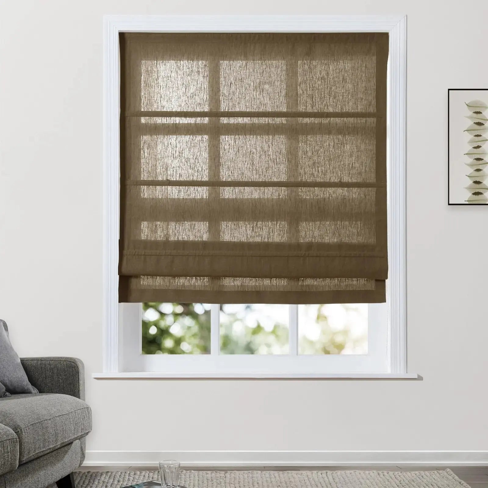 Patti Belgian Linen Roman Shade Cord Lift TWOPAGES