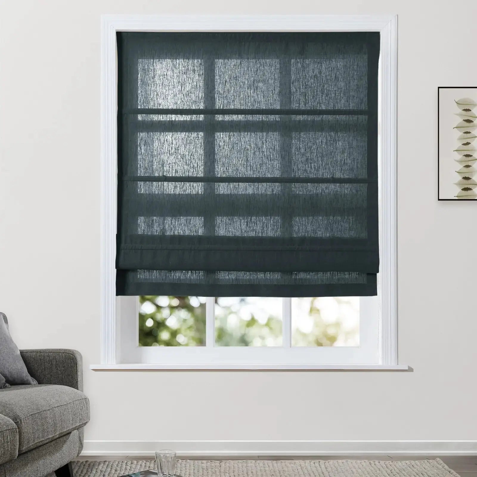 Patti Belgian Linen Roman Shade Cord Lift TWOPAGES