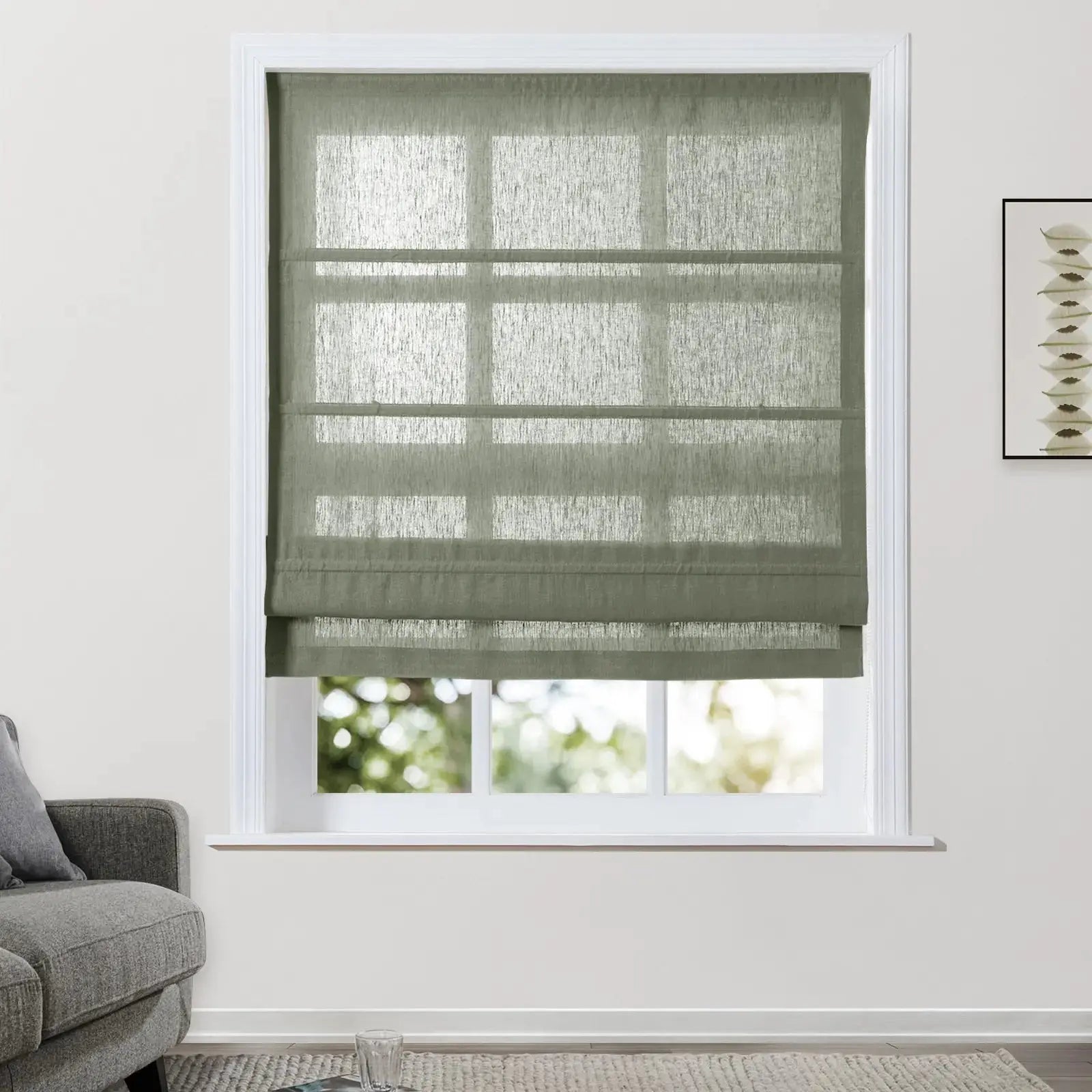 Patti Belgian Linen Roman Shade Cord Lift TWOPAGES