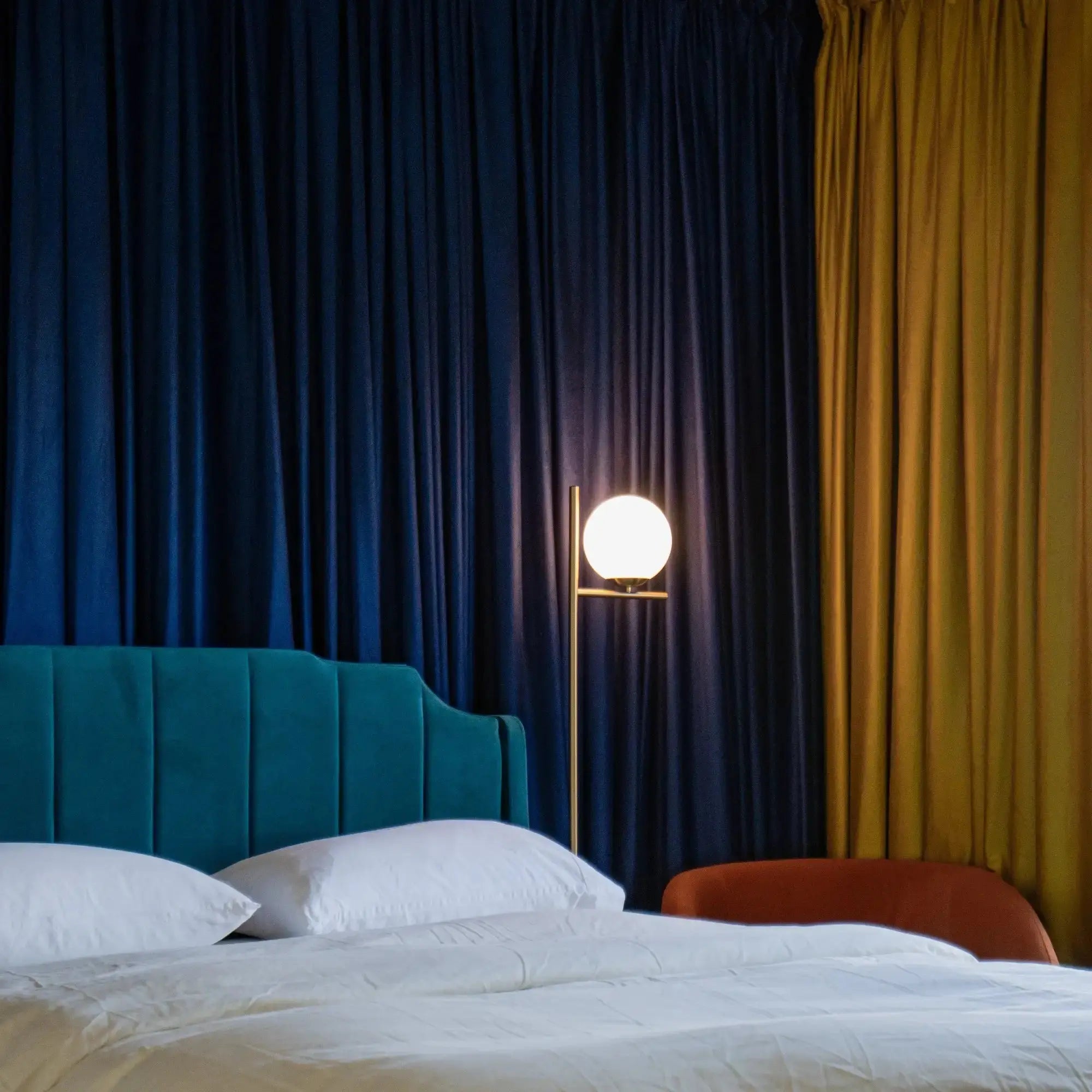 Birkin velvet pleated drapery for elegant insulated room style