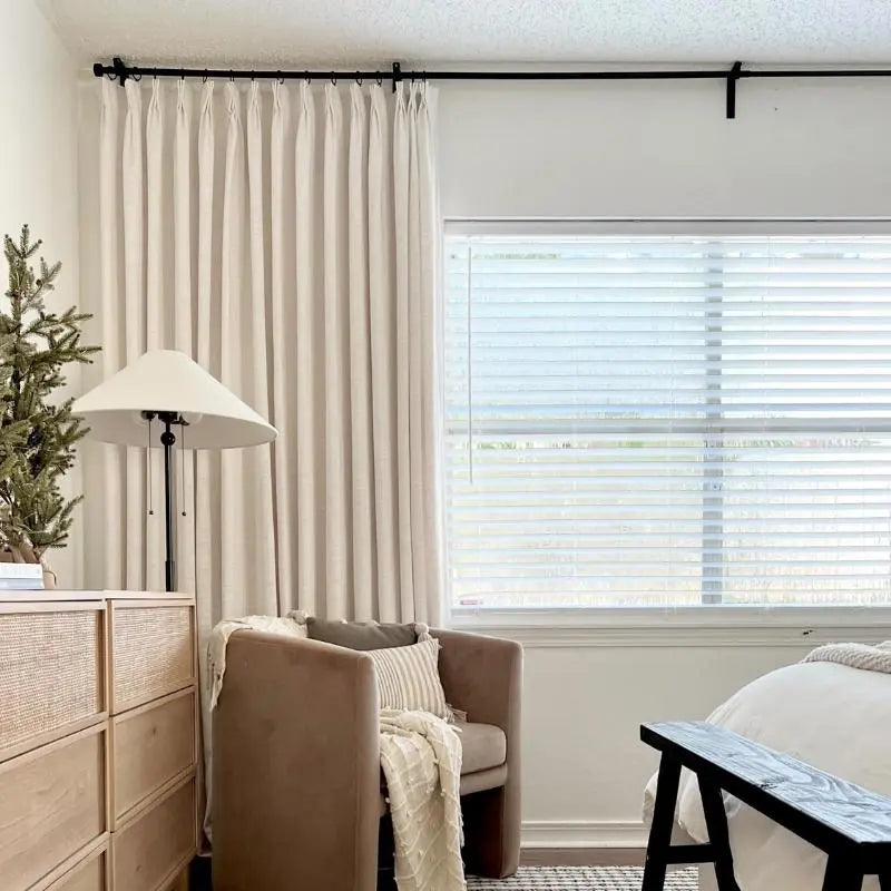 Premium velvet pleated drapery for elegant insulated interiors