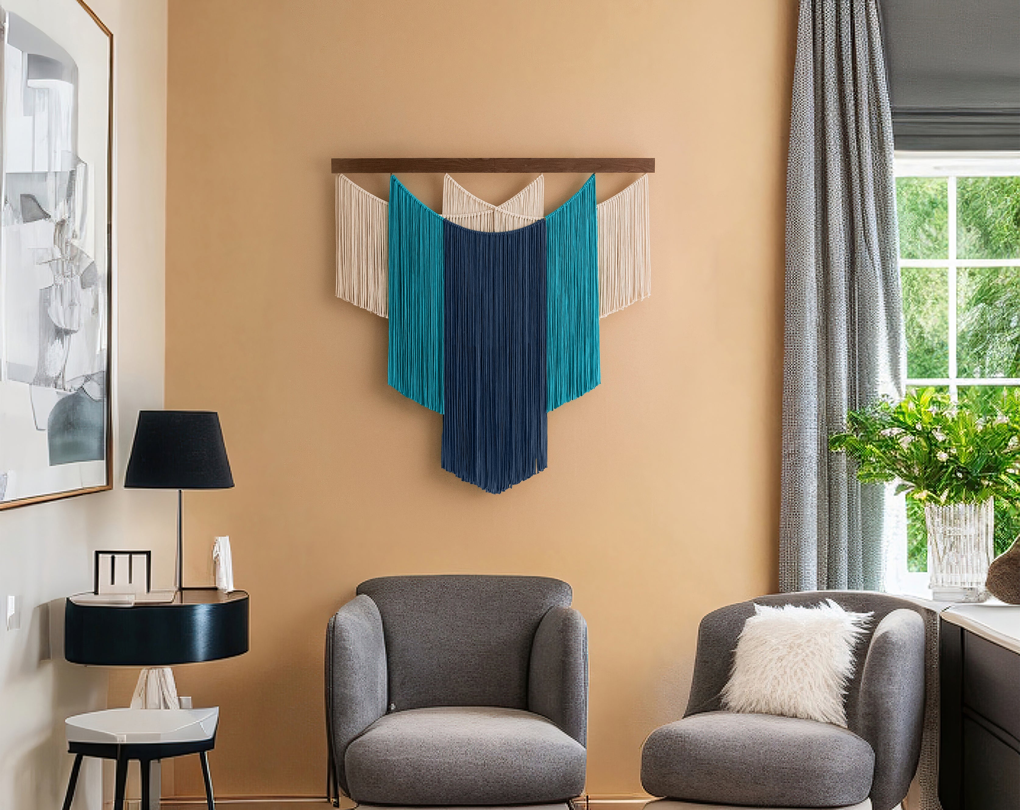 The Shield Macrame Wall Hanging – Boho Layered Fiber Wall Art V83