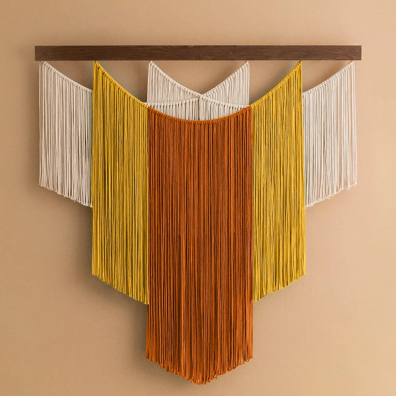 The Shield Macrame Wall Hanging – Boho Layered Fiber Wall Art V83
