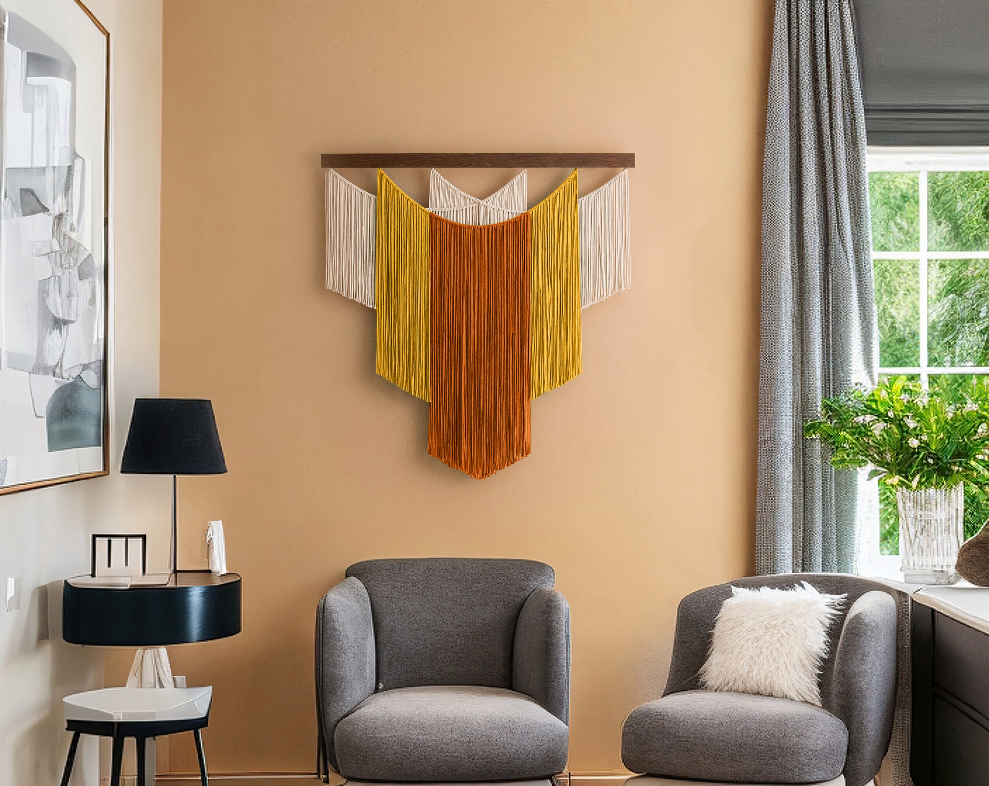 The Shield Macrame Wall Hanging – Boho Layered Fiber Wall Art V83