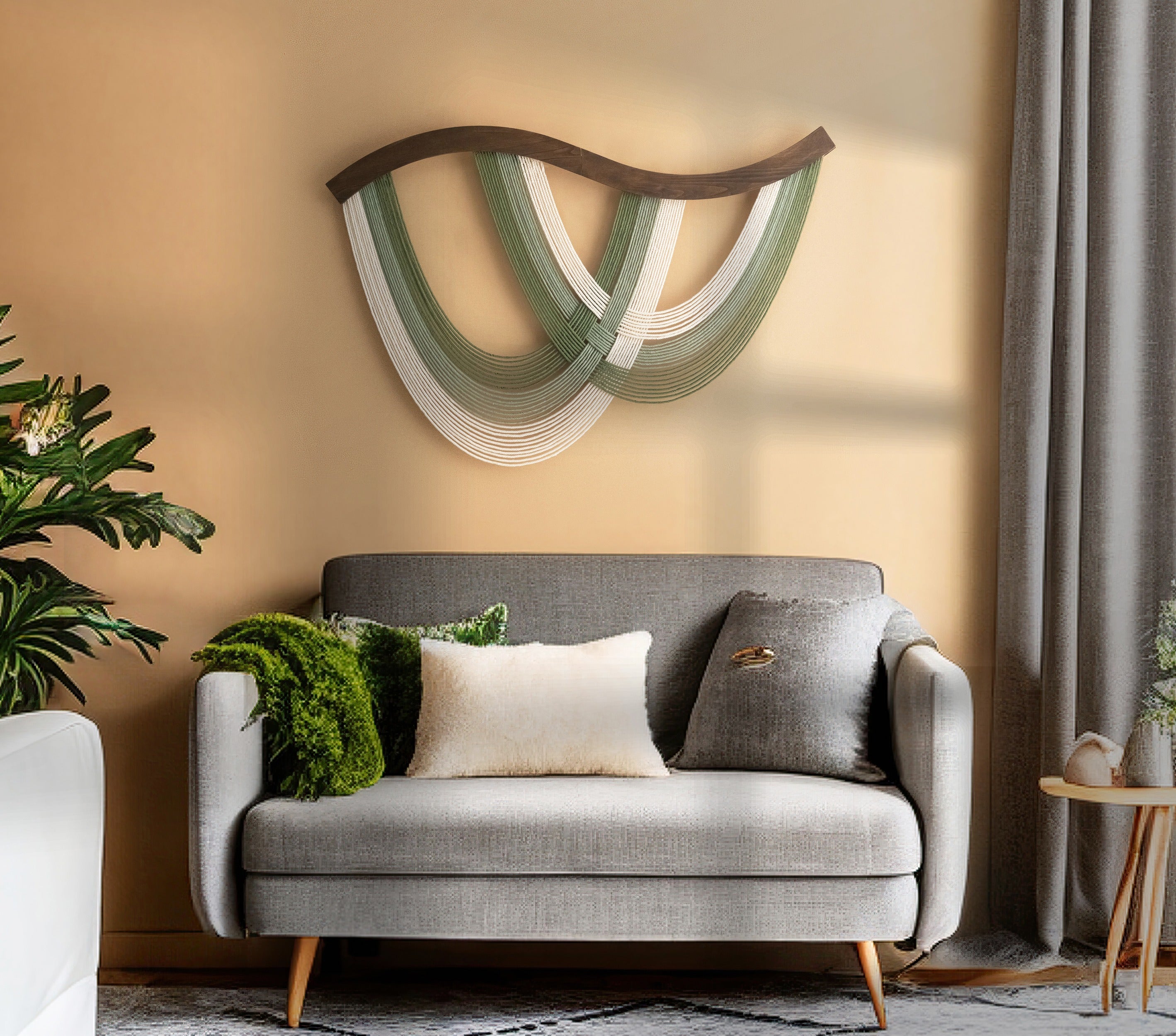 Cotton Macrame Wave Wall Hanging Boho Decor V93