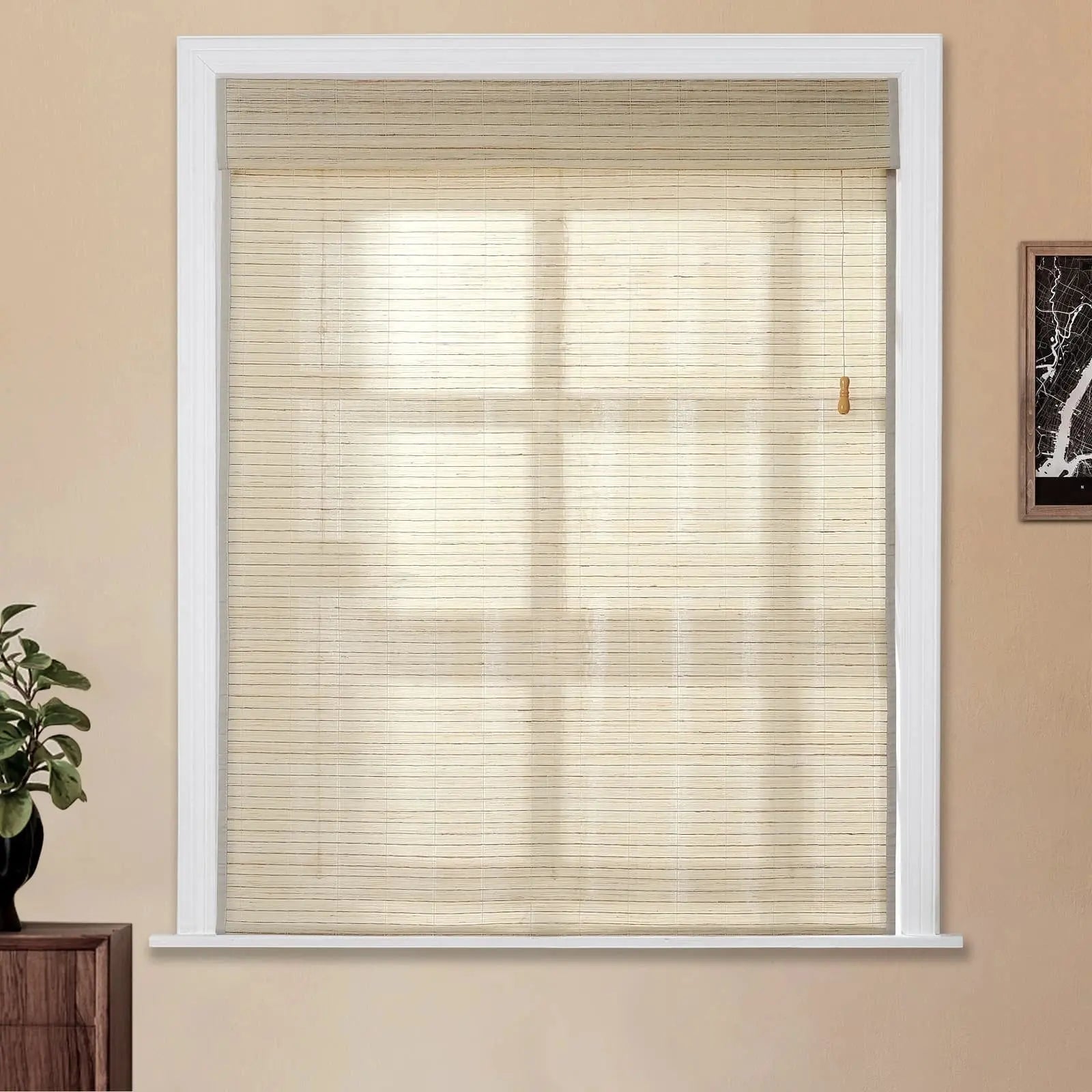 Natural Ramie Bamboo Woven Shade - Sand Beige TWOPAGES CURTAINS