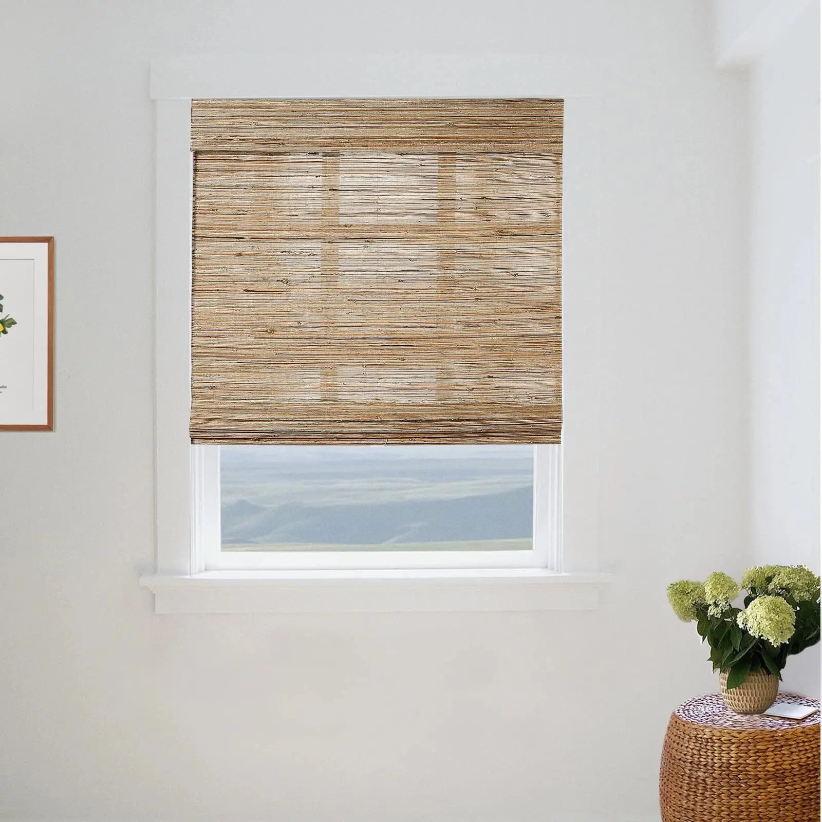 Natural Ramie Bamboo Woven Shade - Honeynut TWOPAGES CURTAINS