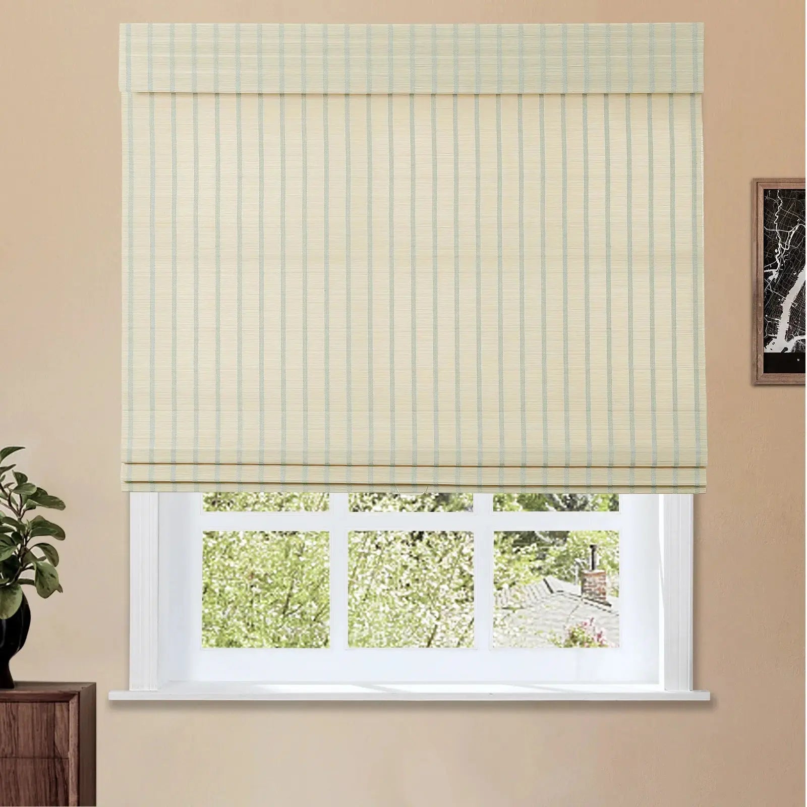 Sybil Bamboo Roman Shade - Natural TWOPAGES CURTAINS