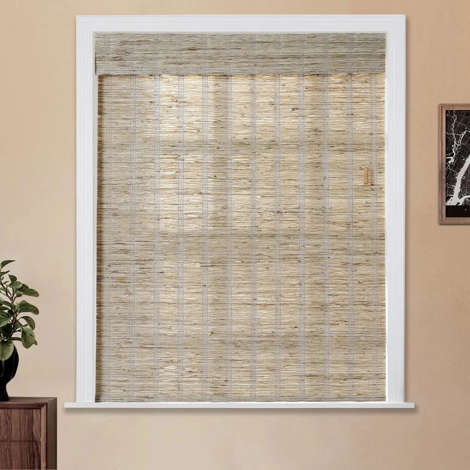 Natural Ramie Bamboo Woven Shade - Almond TWOPAGES CURTAINS