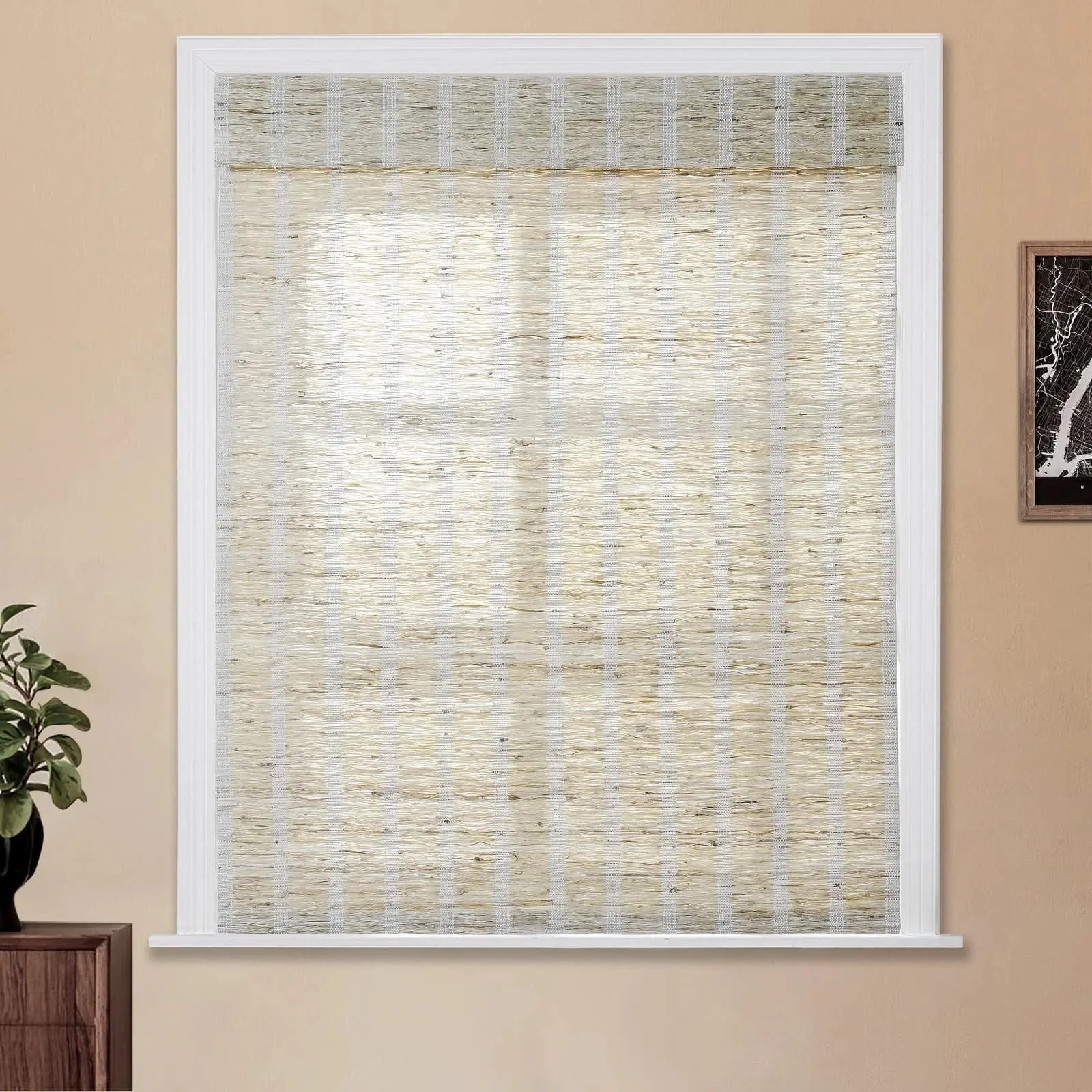 Natural Ramie Bamboo Woven Shade - Shell TWOPAGES CURTAINS