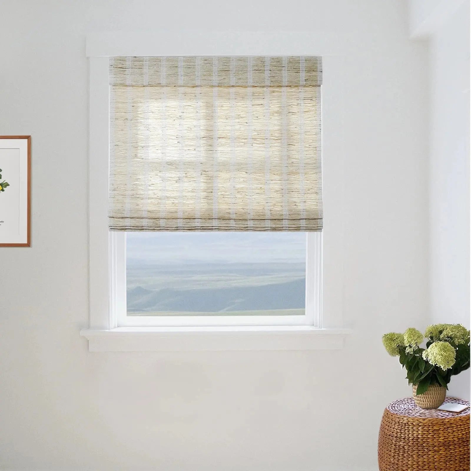 Natural Ramie Bamboo Woven Shade - Shell TWOPAGES CURTAINS