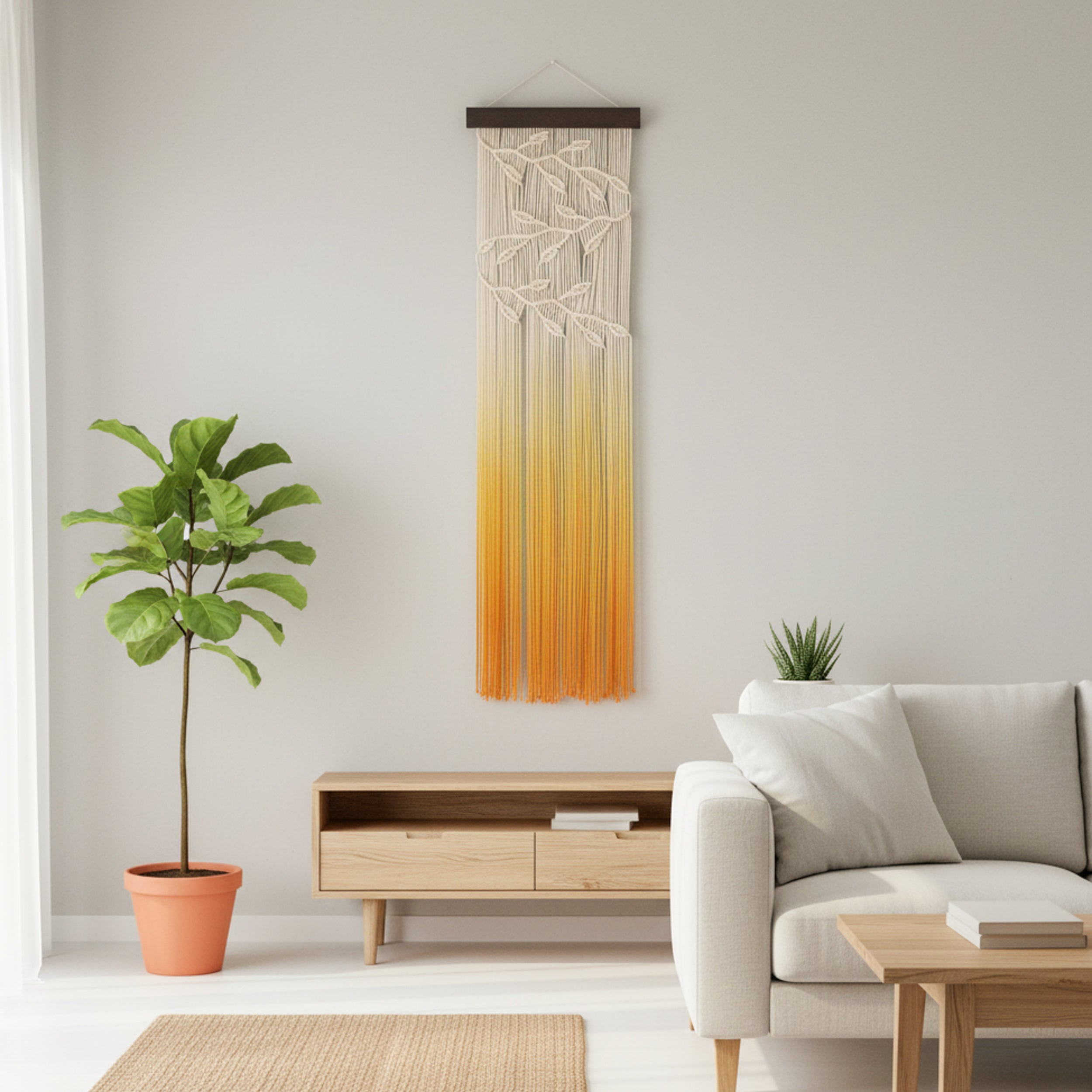 Macrame Fiber Wall Hanging Decor U29