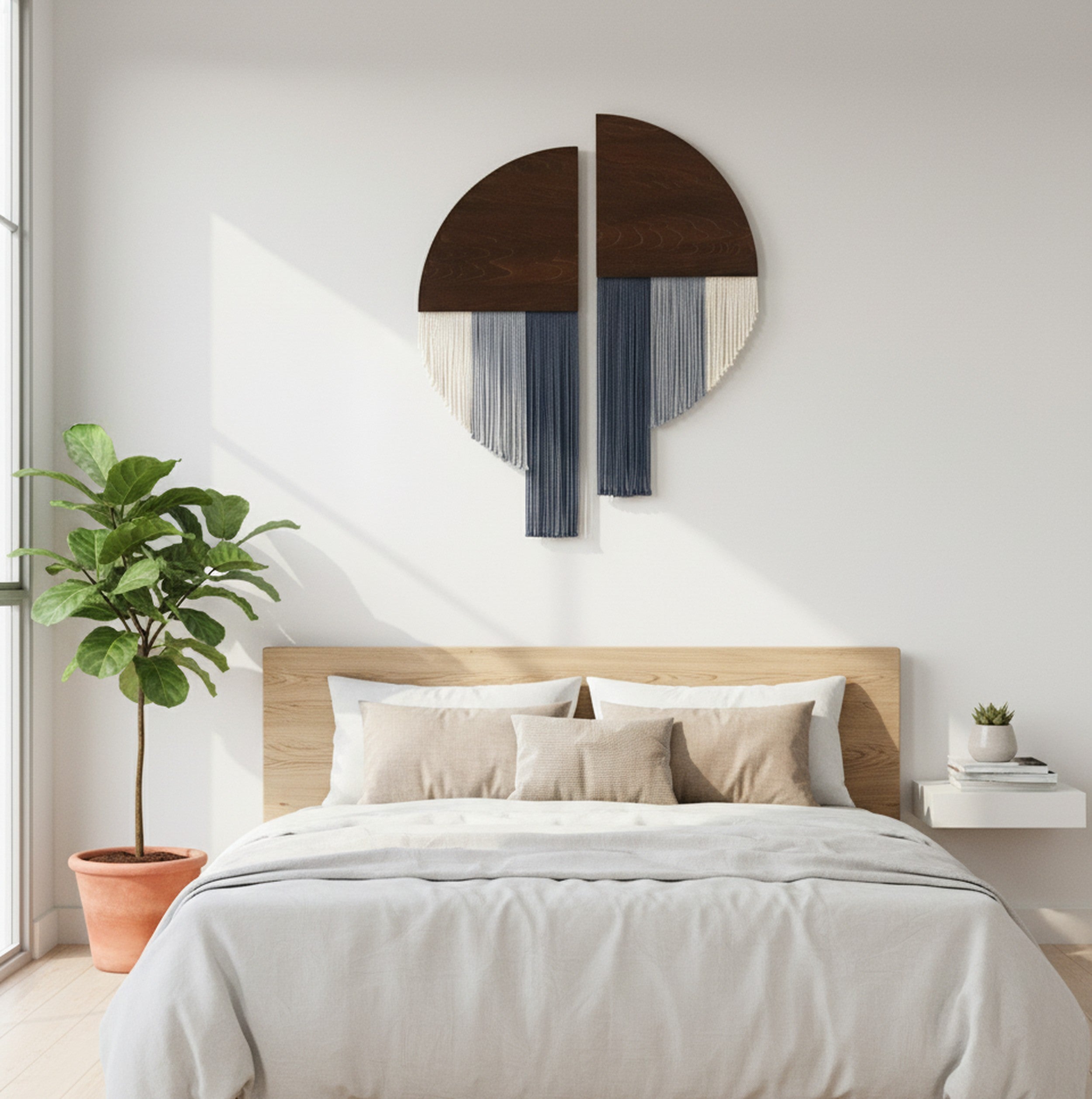 Handmade Duo Half-Circle Macrame Wall Hanging V65