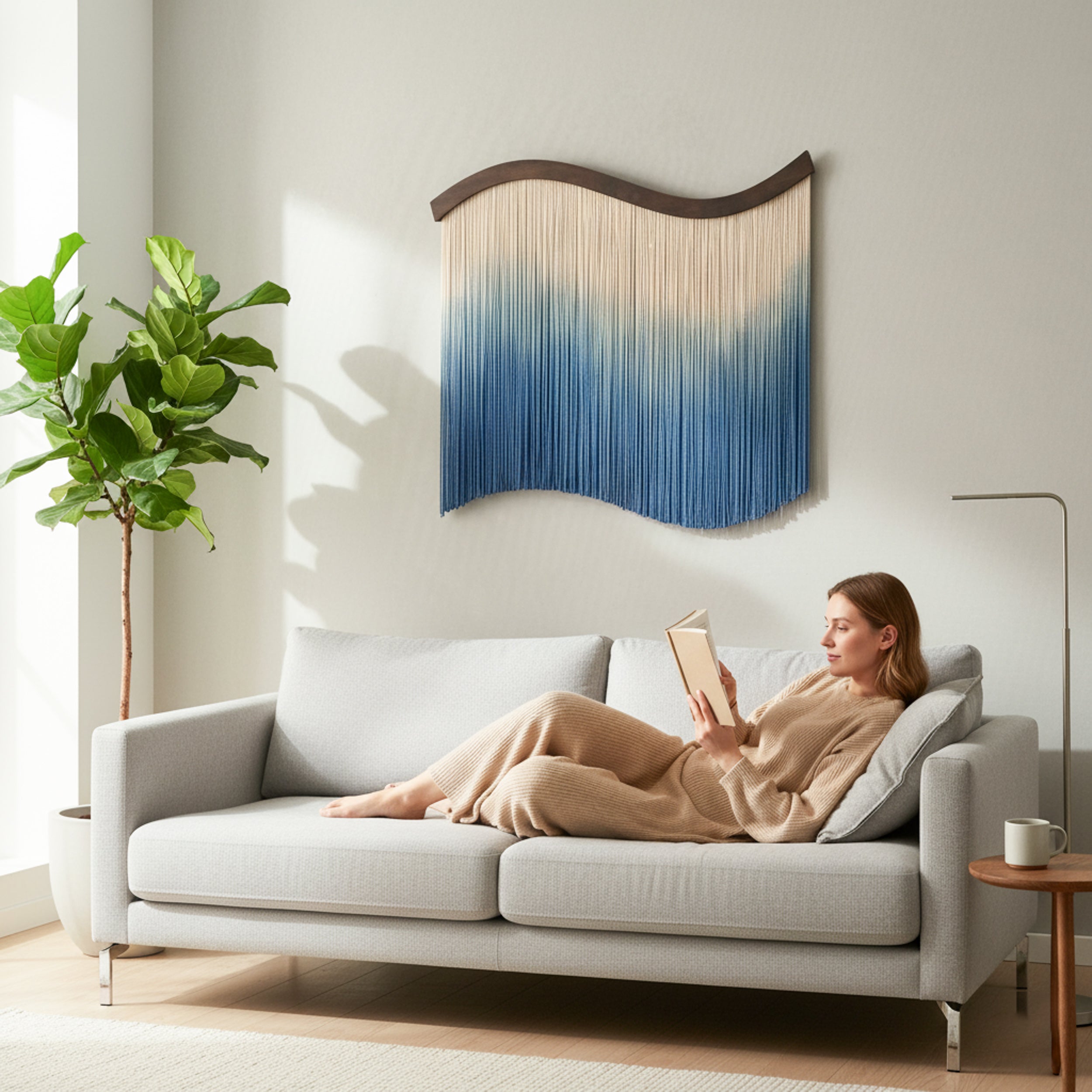 Large Boho Macrame Fiber Wall Hanging U33