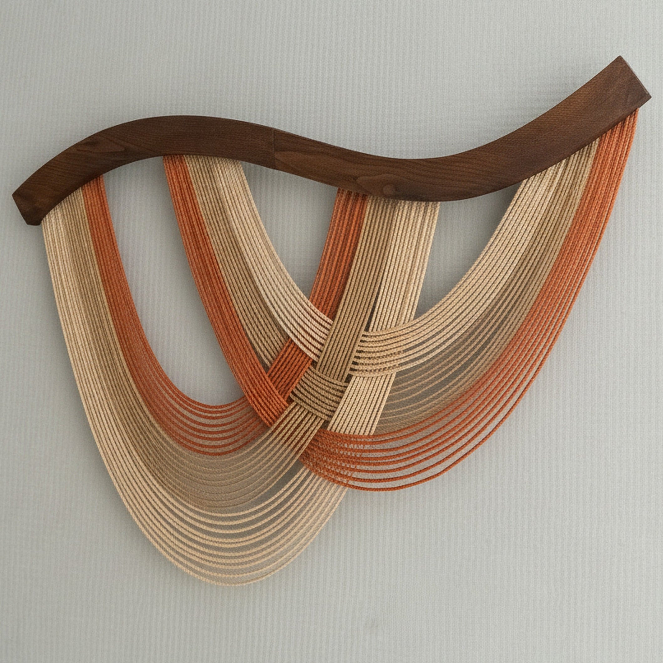 Fiber Macrame Wall Hanging Boho Vertical Decor V93