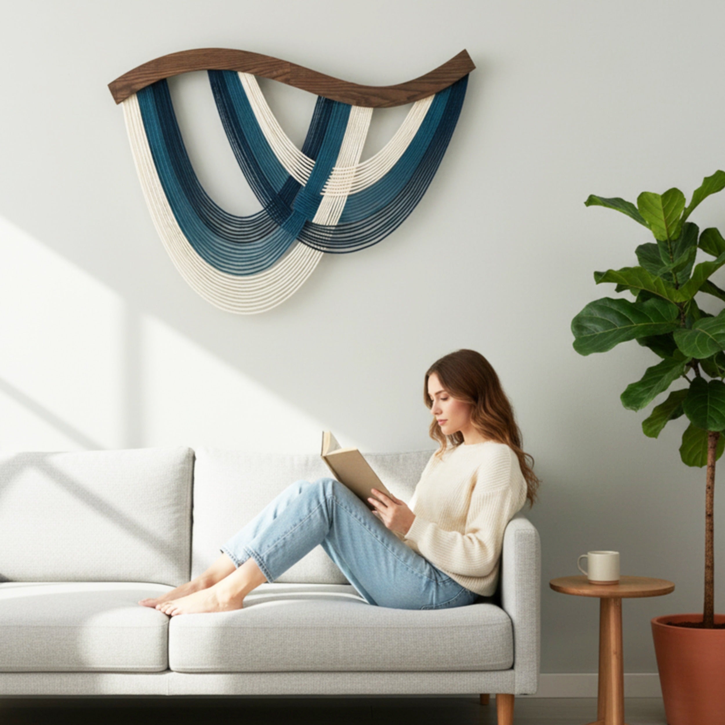 Fiber Macrame Wall Hanging Boho Decor V93