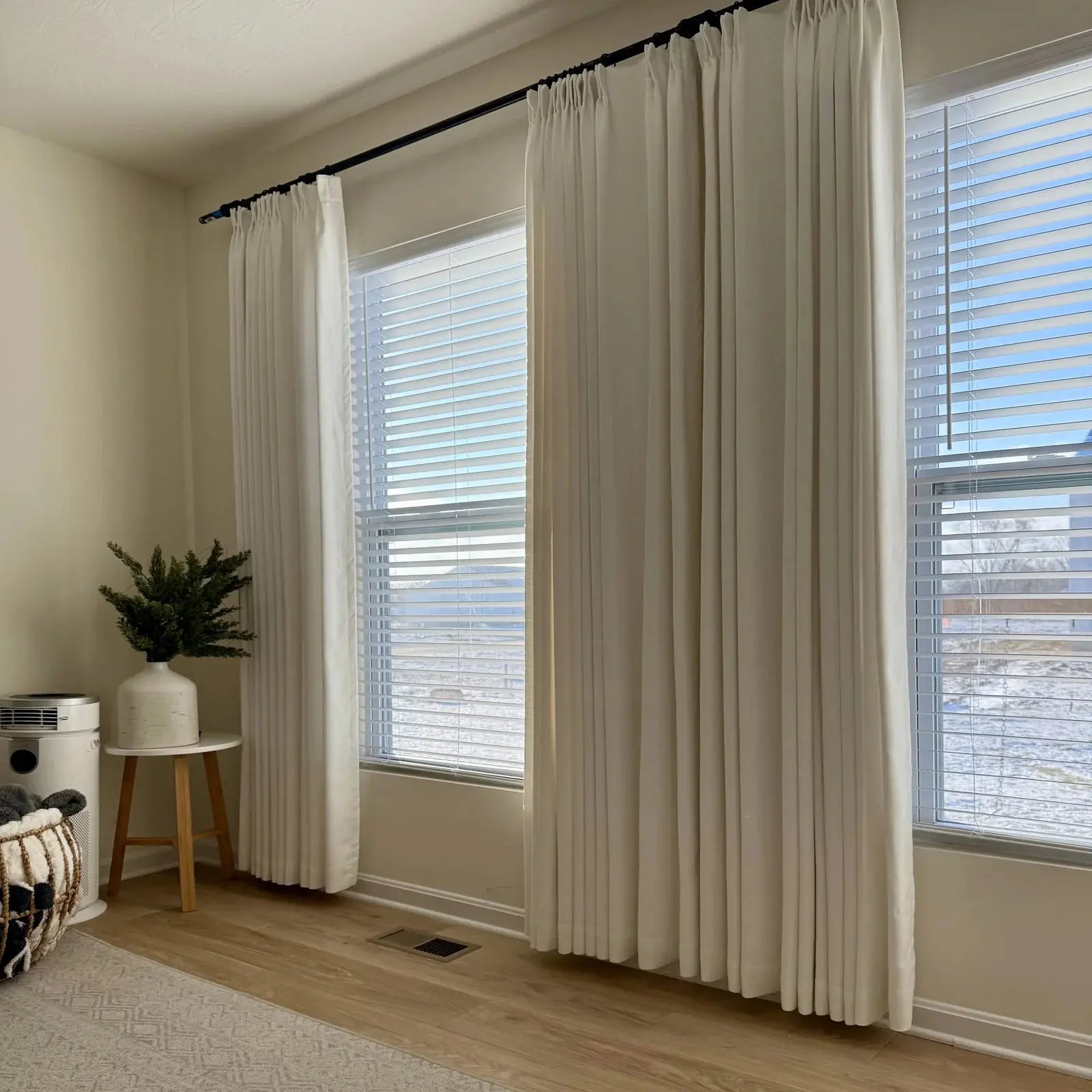 Isabella heavyweight cotton pleated drapery for elegant insulated interiors