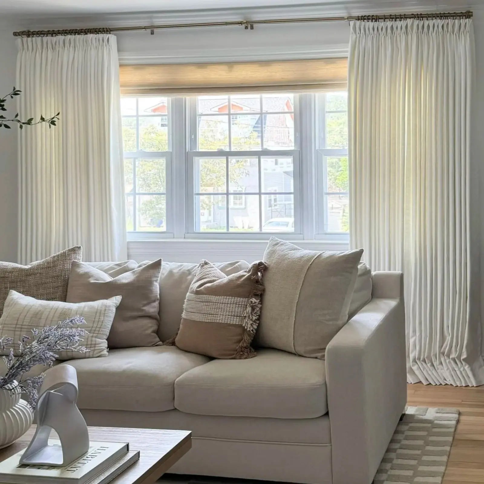 Isabella heavyweight cotton pleated drapery for elegant insulated interiors